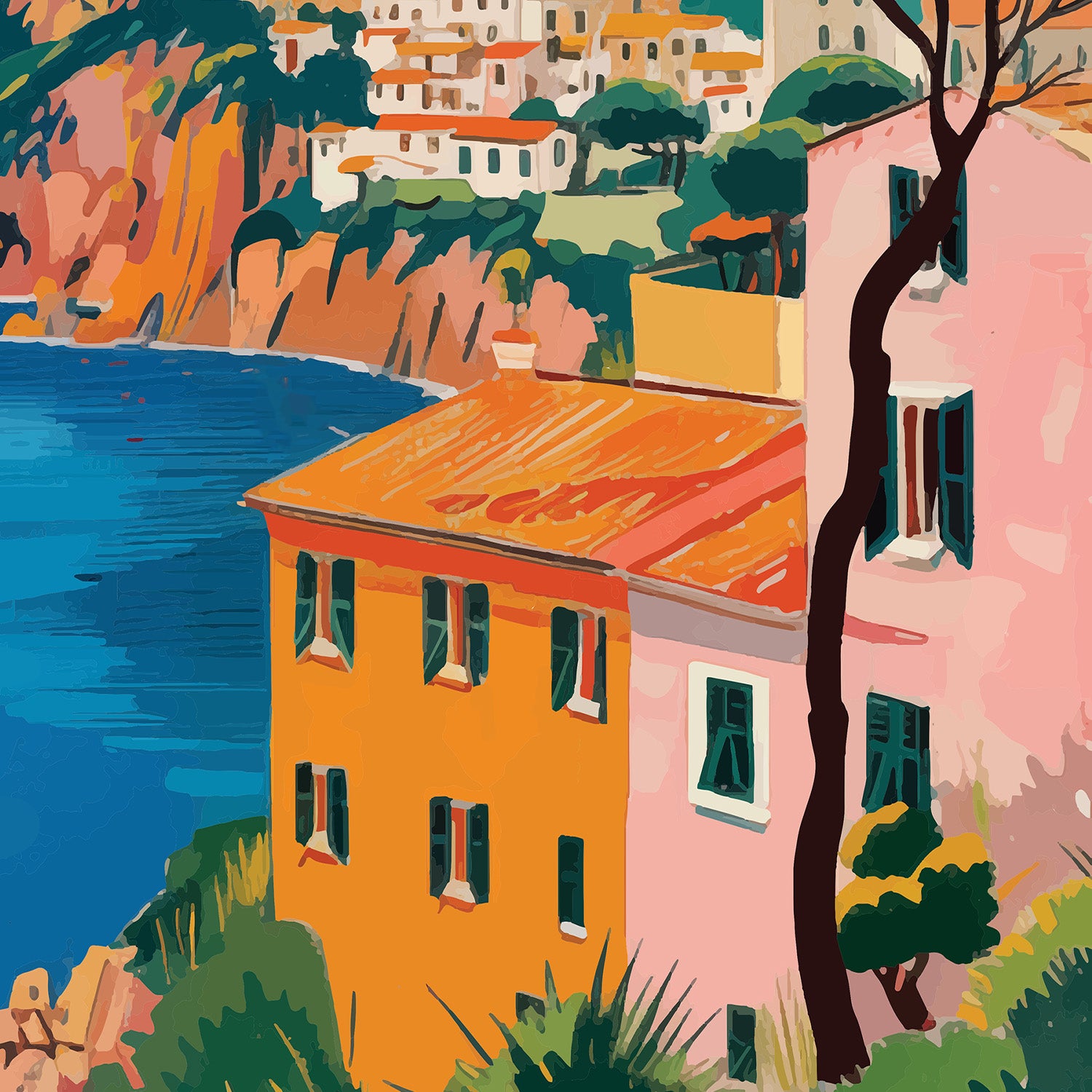 wall-art-print-canvas-poster-framed-Italian Coast, Style B-11