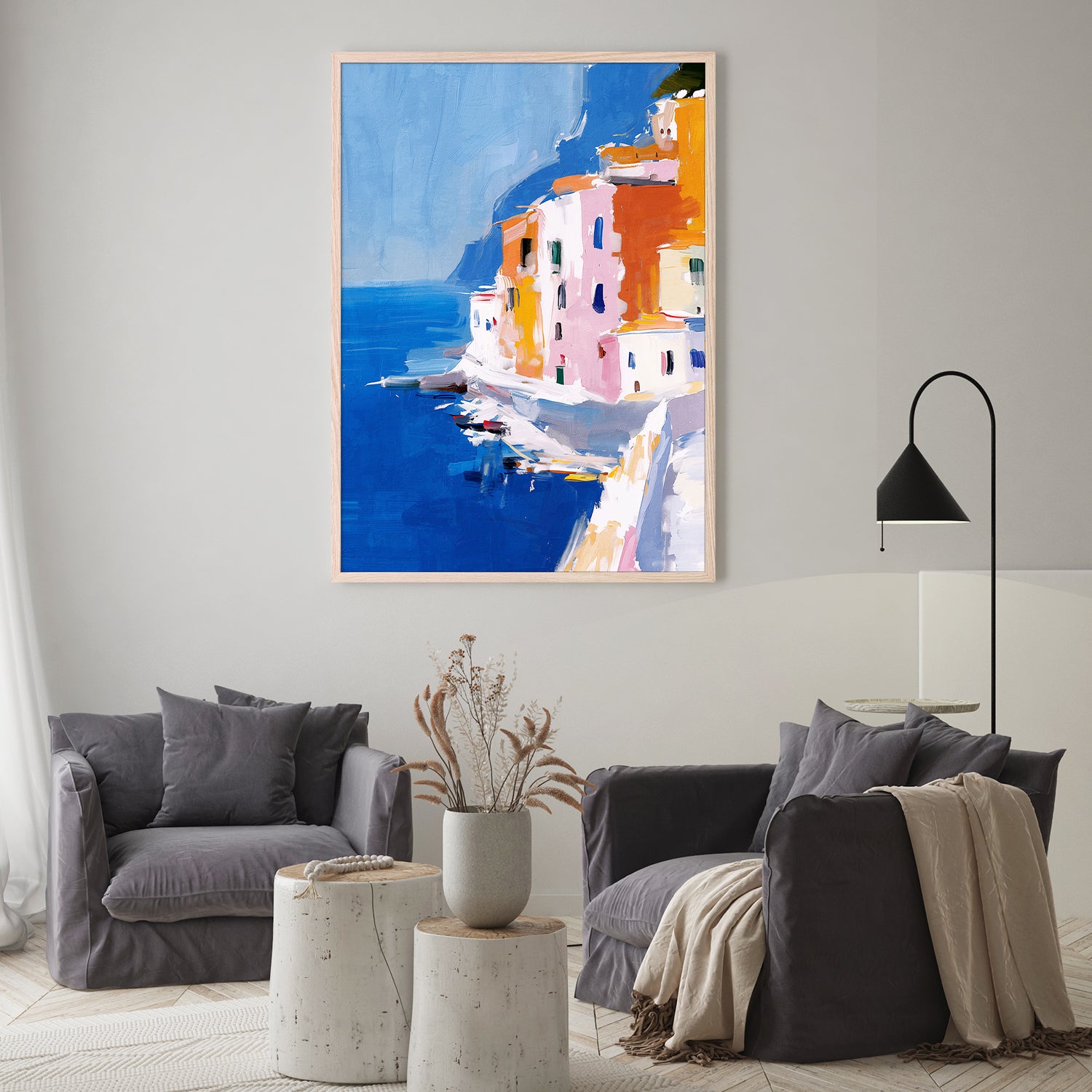 wall-art-print-canvas-poster-framed-Italian Seaside, Style A-8