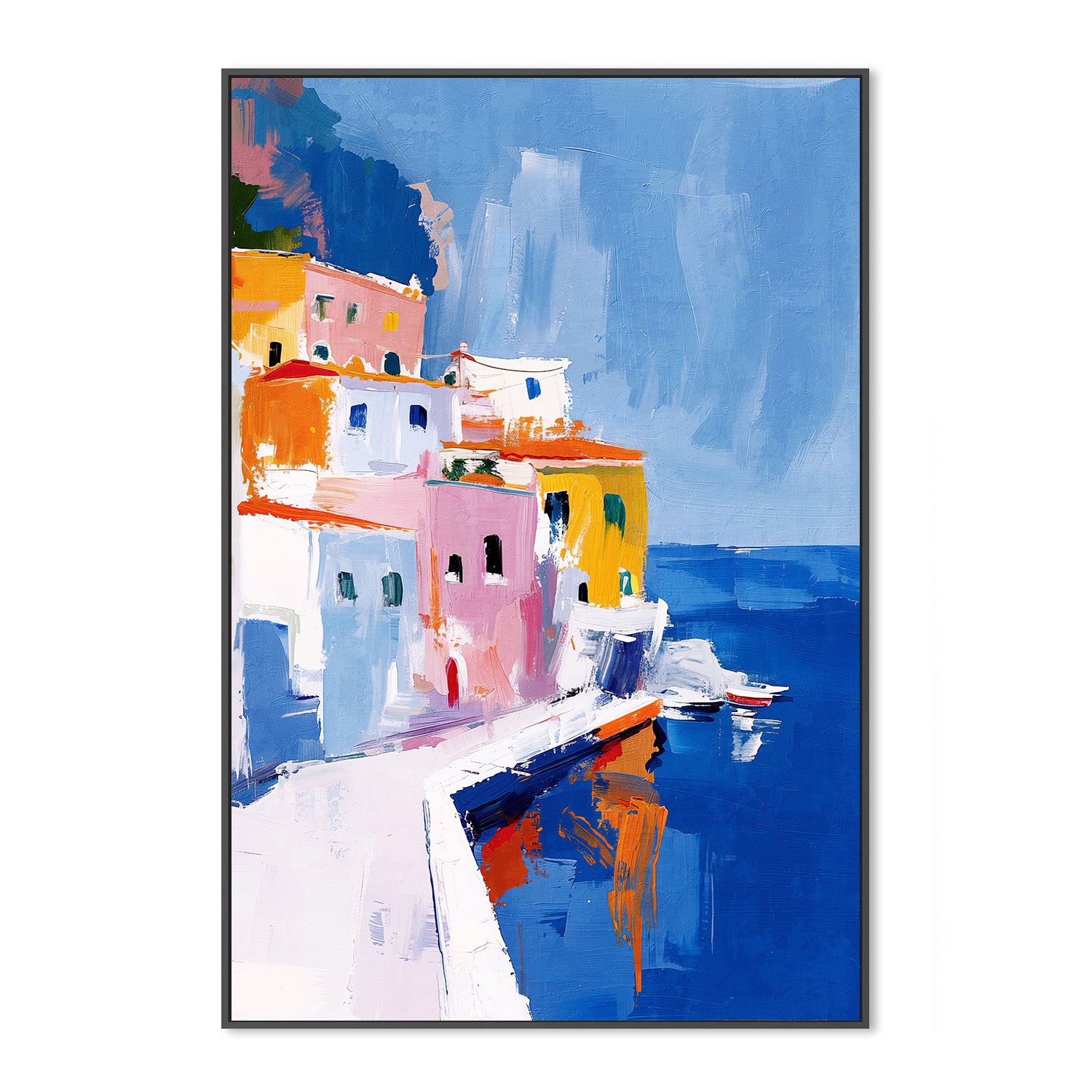 wall-art-print-canvas-poster-framed-Italian Seaside, Style B-3