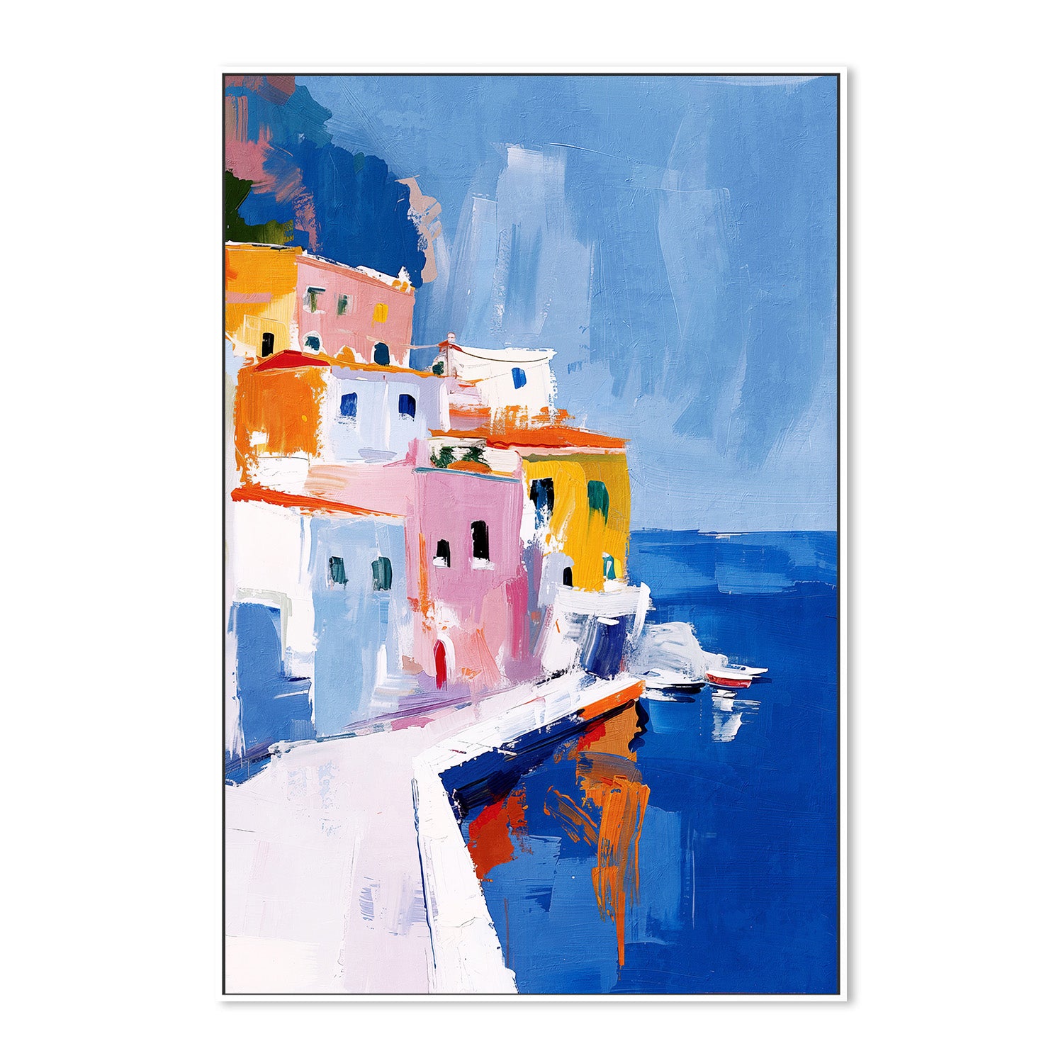 wall-art-print-canvas-poster-framed-Italian Seaside, Style B-5