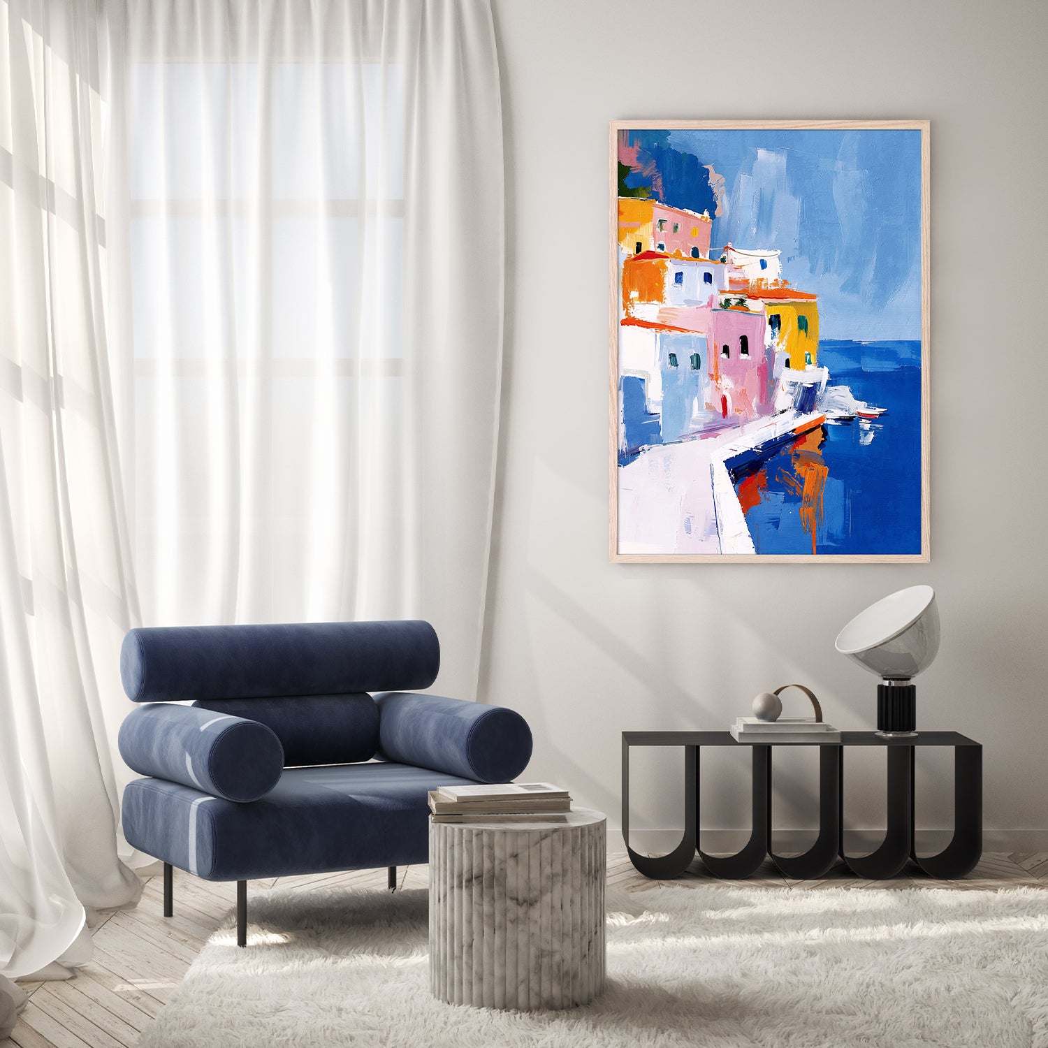 wall-art-print-canvas-poster-framed-Italian Seaside, Style B-8