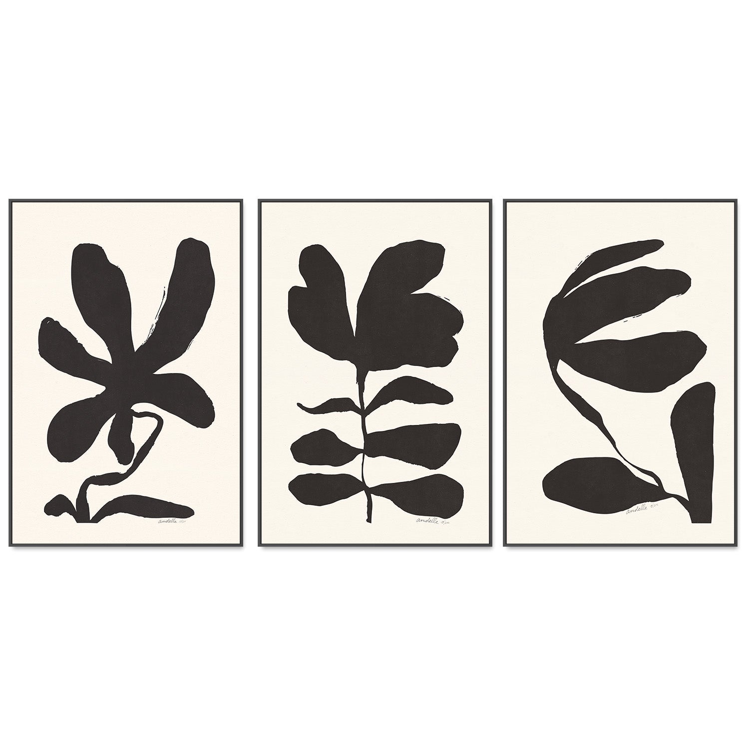 wall-art-print-canvas-poster-framed-Jasmine, Crossandra And Lily, Set Of 3 , By Andelle Art-3