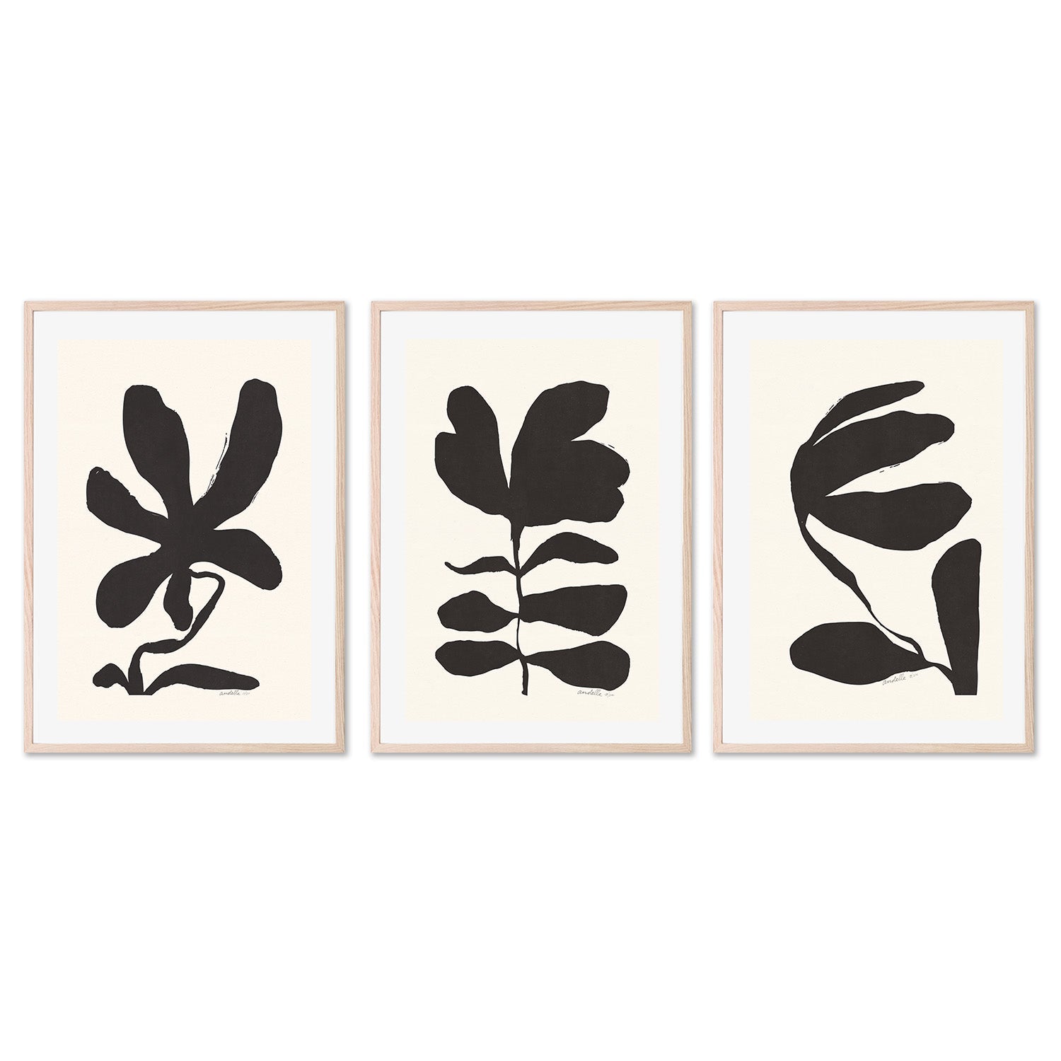 wall-art-print-canvas-poster-framed-Jasmine, Crossandra And Lily, Set Of 3 , By Andelle Art-6