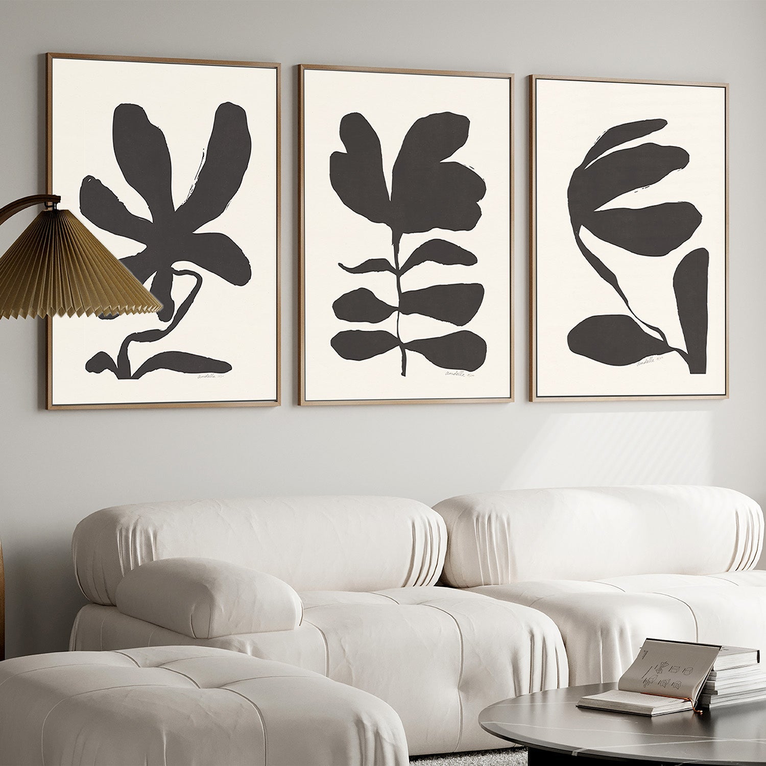 wall-art-print-canvas-poster-framed-Jasmine, Crossandra And Lily, Set Of 3 , By Andelle Art-7