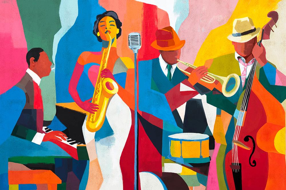 Jazz Fever|Canvas Wall Art Print,Poster Print