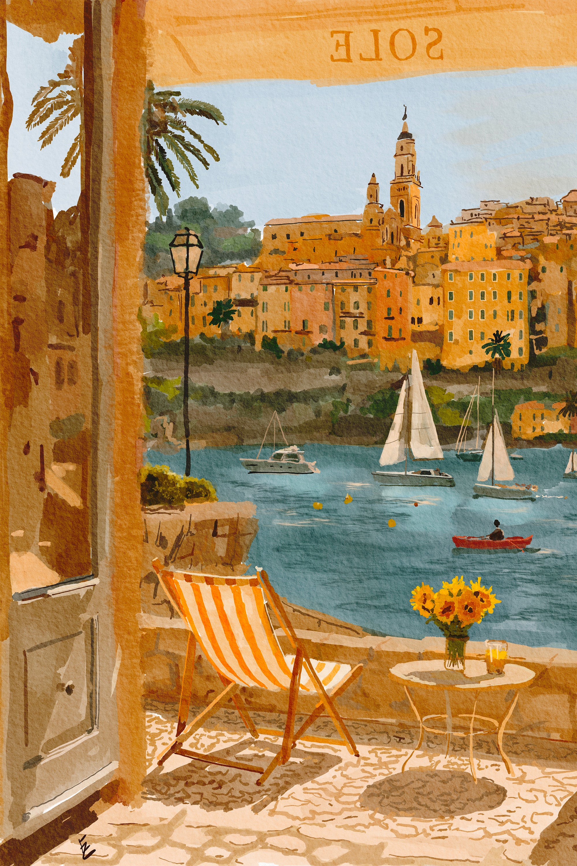wall-art-print-canvas-poster-framed-July in menton-1