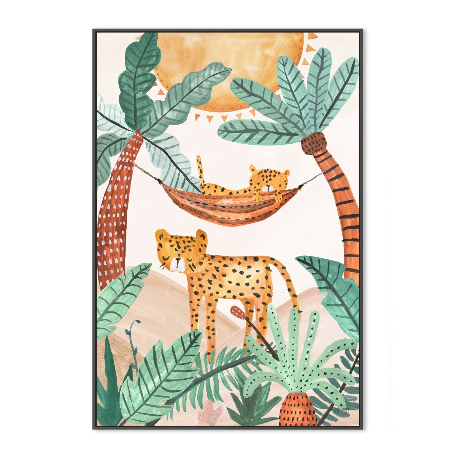 wall-art-print-canvas-poster-framed-Jungle Horizon Cheetahs , By Pip and Phee-3