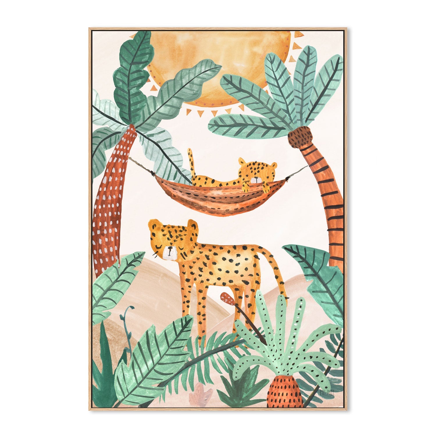 wall-art-print-canvas-poster-framed-Jungle Horizon Cheetahs , By Pip and Phee-4