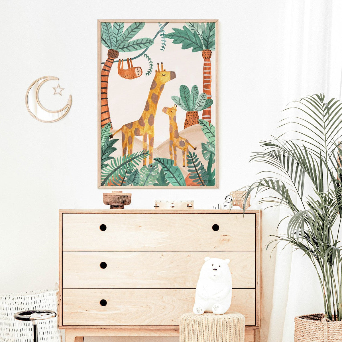 wall-art-print-canvas-poster-framed-Jungle Horizon Giraffe , By Pip and Phee-2