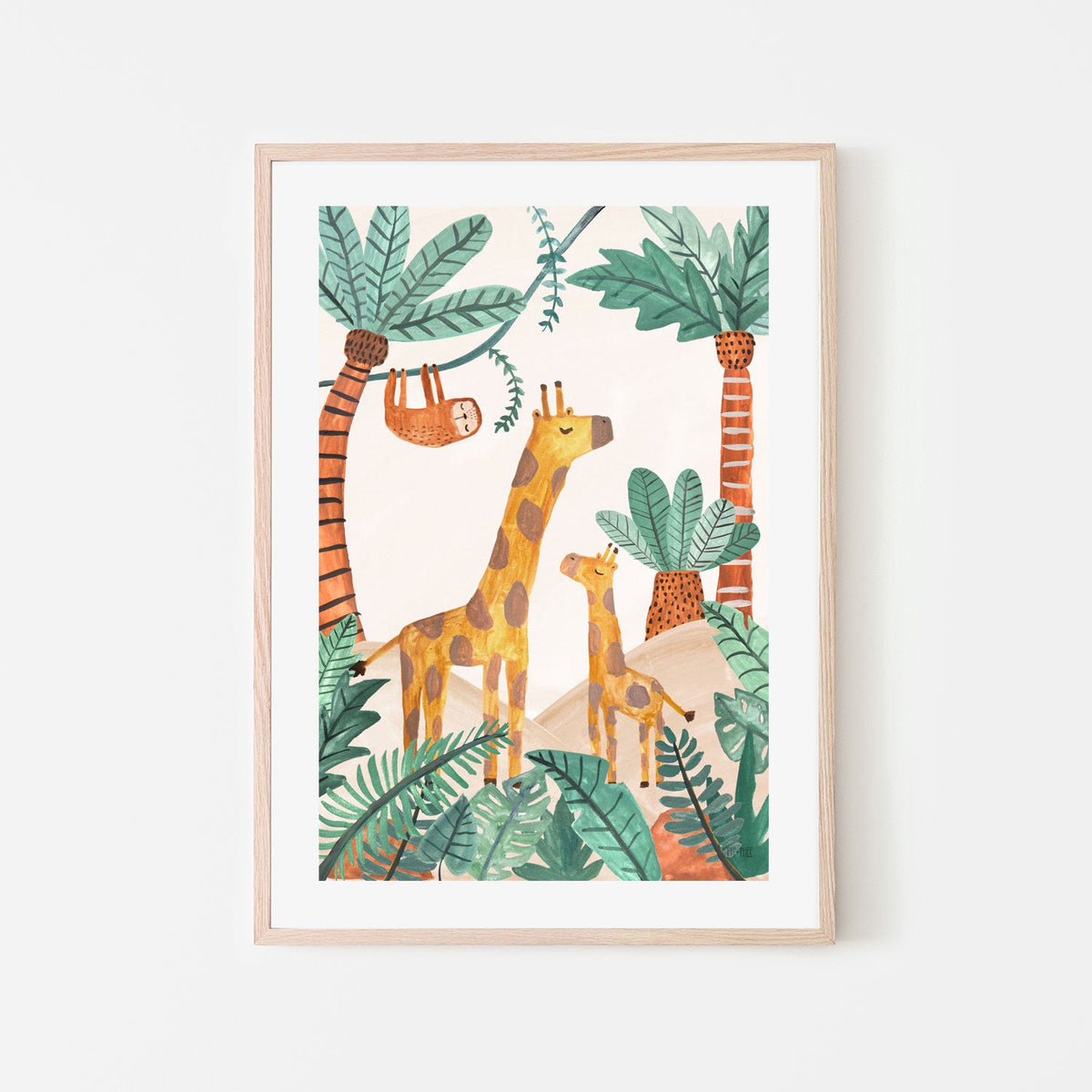 wall-art-print-canvas-poster-framed-Jungle Horizon Giraffe , By Pip and Phee-6