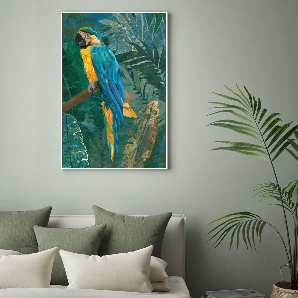 wall-art-print-canvas-poster-framed-Jungle Macaw , By Sarah Manovski-GIOIA-WALL-ART