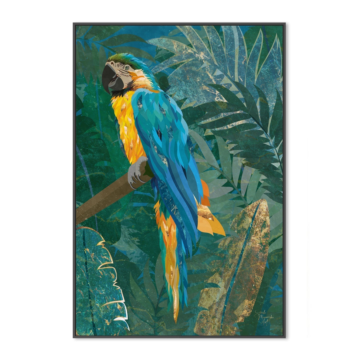 wall-art-print-canvas-poster-framed-Jungle Macaw , By Sarah Manovski-GIOIA-WALL-ART