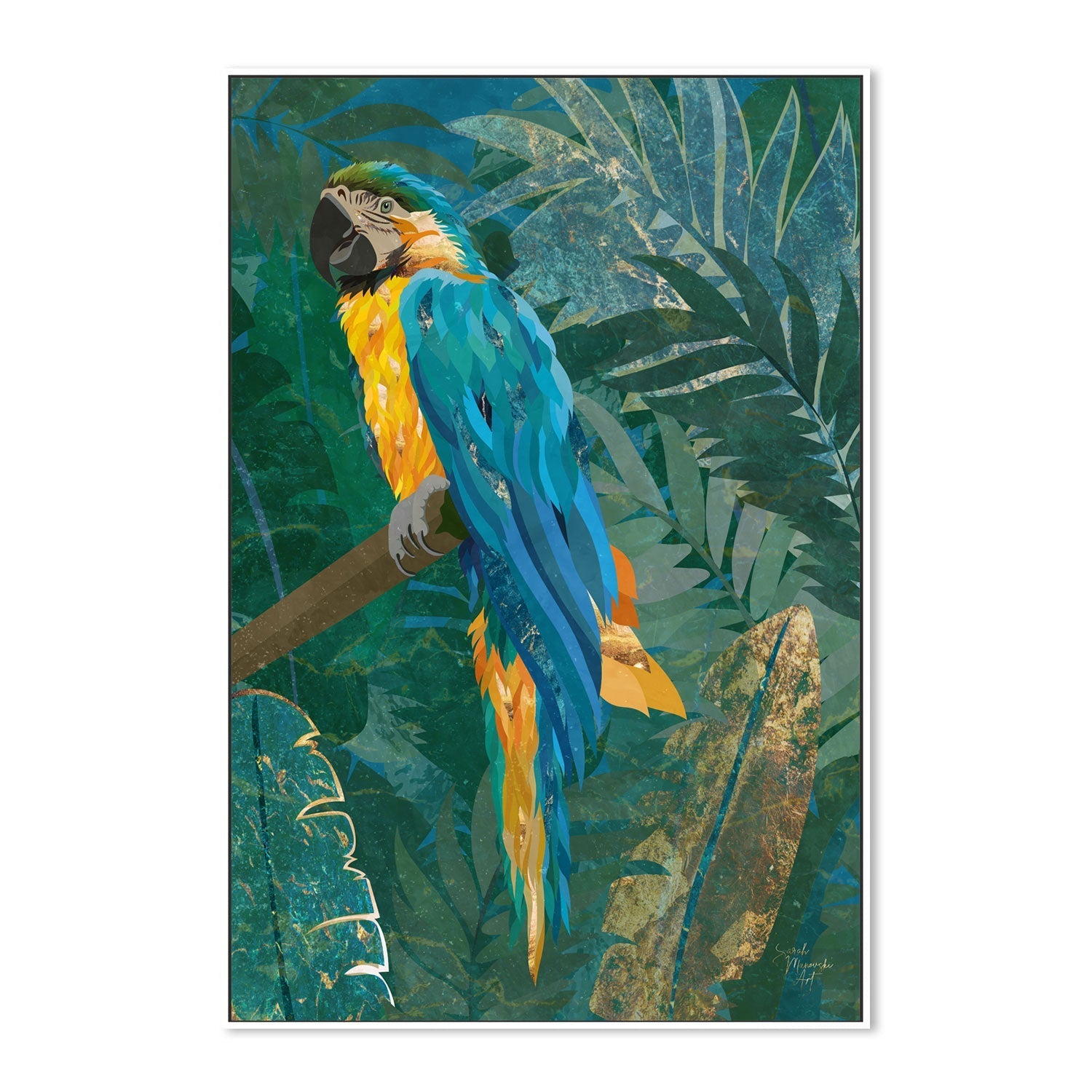 wall-art-print-canvas-poster-framed-Jungle Macaw , By Sarah Manovski-GIOIA-WALL-ART