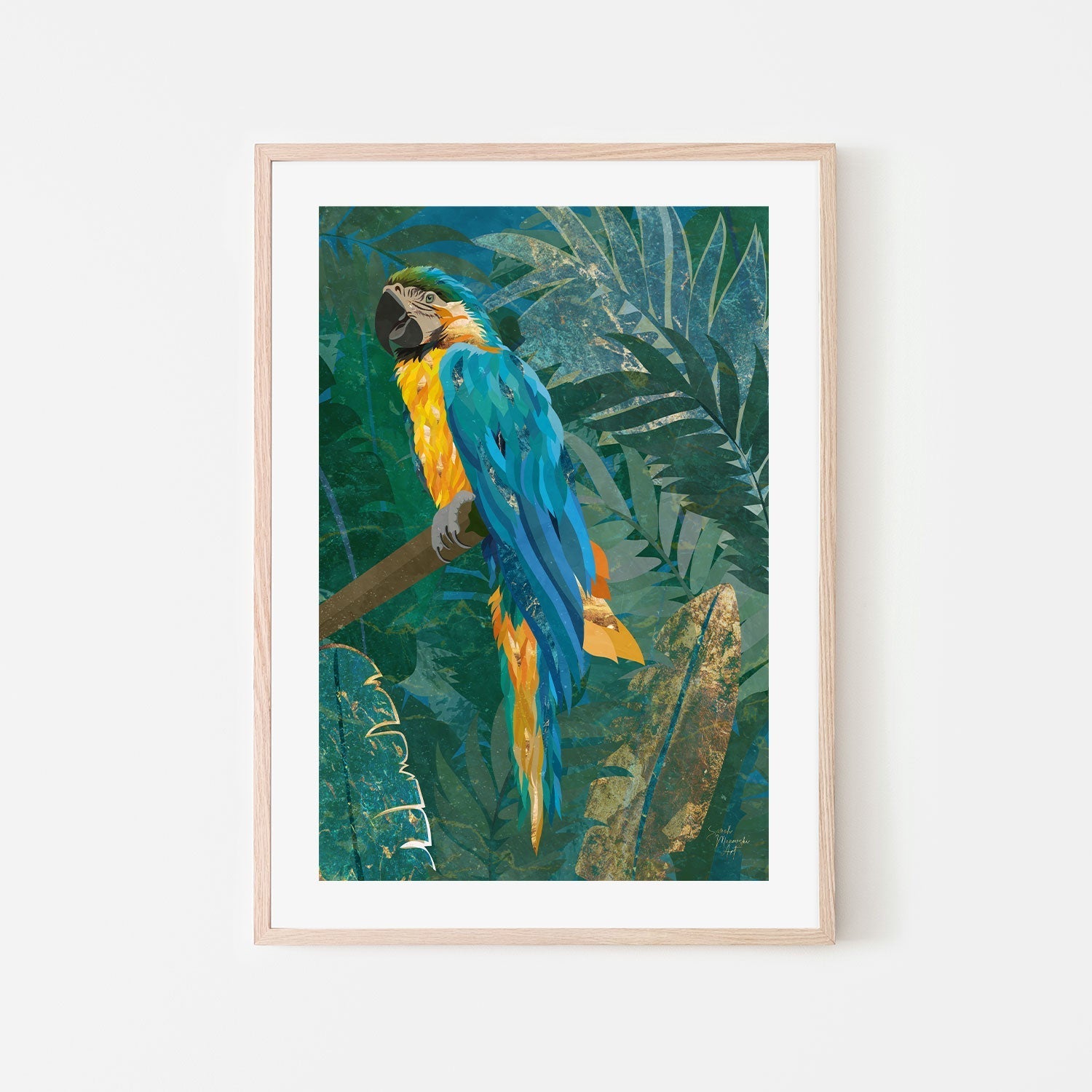 wall-art-print-canvas-poster-framed-Jungle Macaw , By Sarah Manovski-GIOIA-WALL-ART