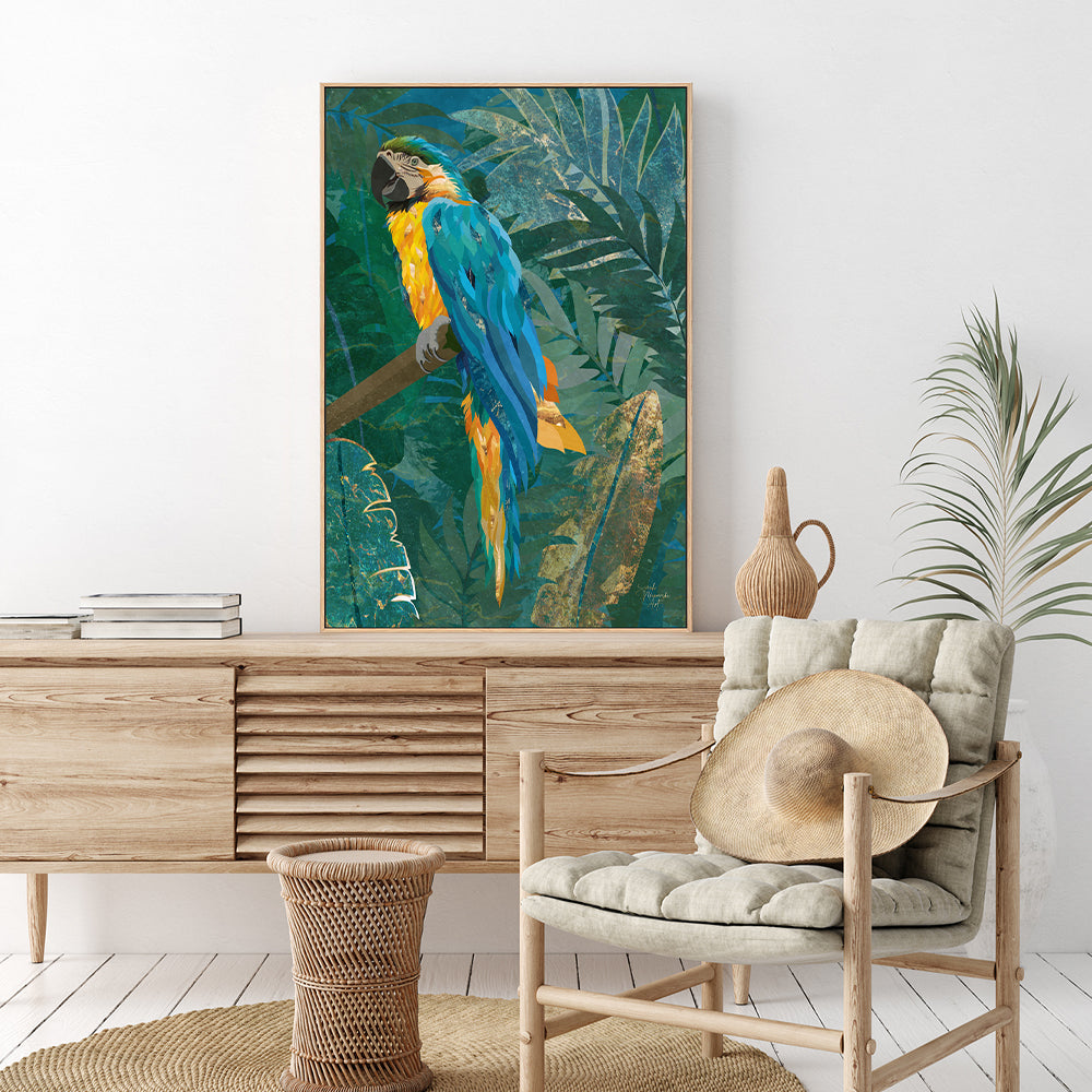 wall-art-print-canvas-poster-framed-Jungle Macaw , By Sarah Manovski-GIOIA-WALL-ART