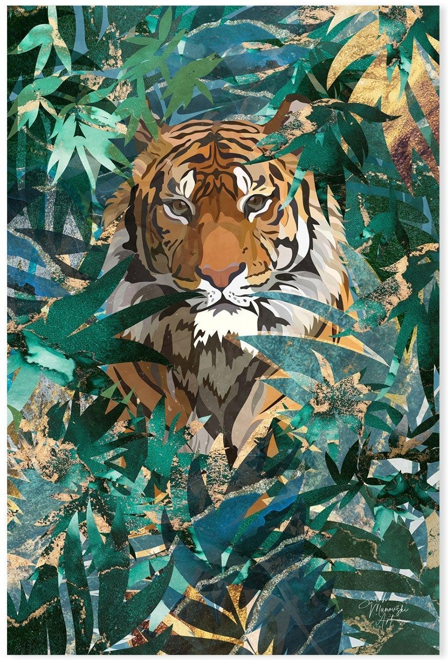 wall-art-print-canvas-poster-framed-Jungle Tiger , By Sarah Manovski-GIOIA-WALL-ART