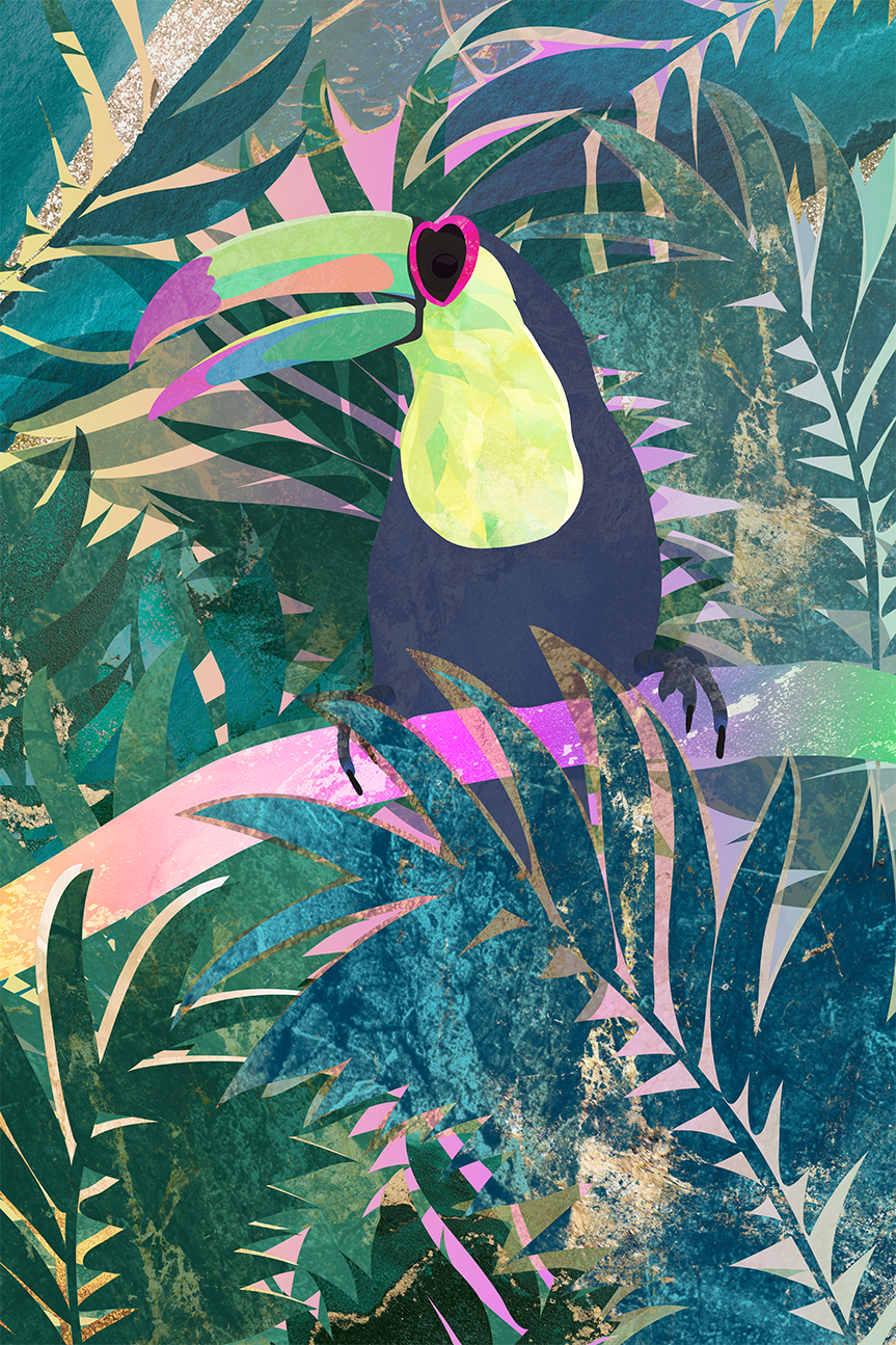 wall-art-print-canvas-poster-framed-Jungle Toucan , By Sarah Manovski-1