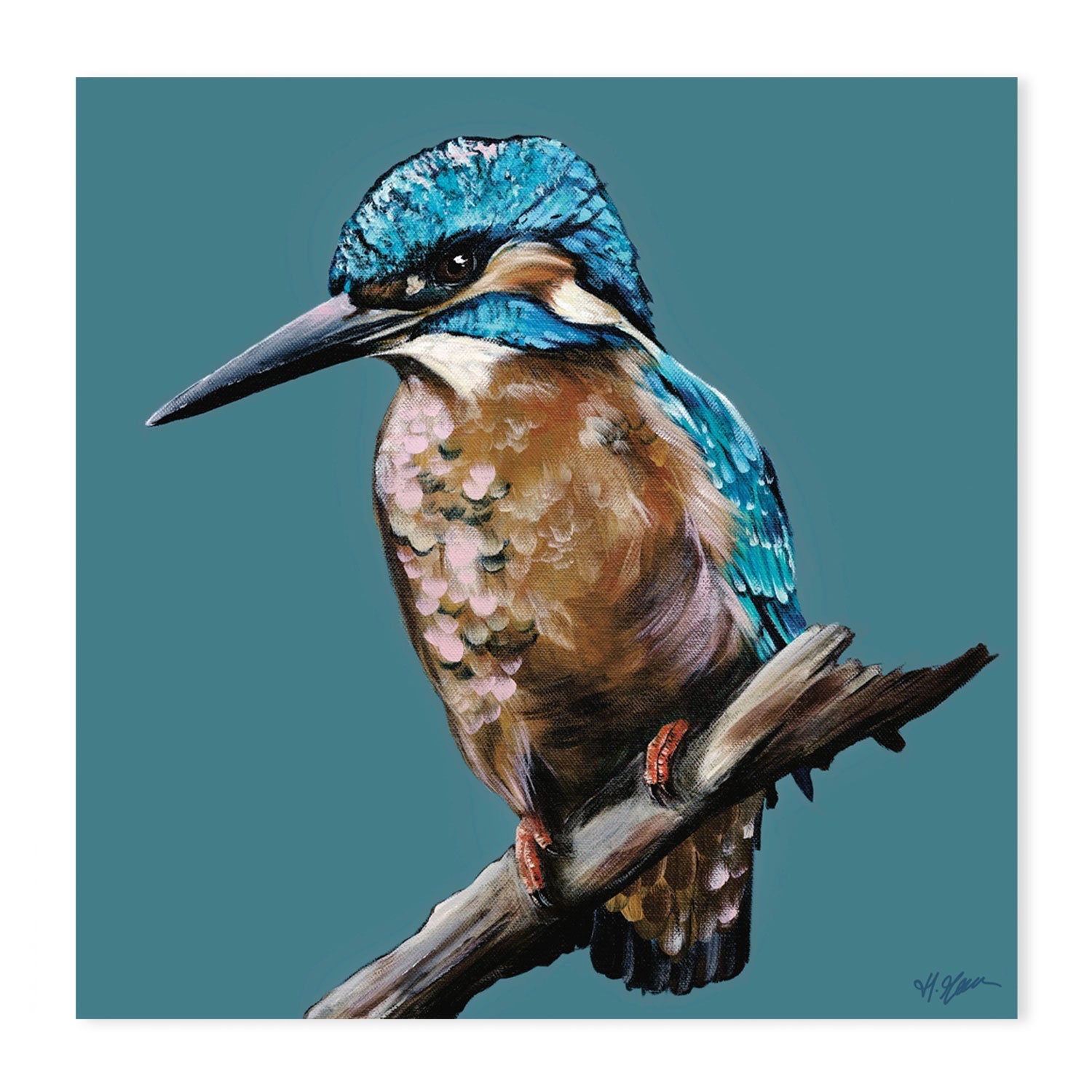 Kingfisher Blue, Style A & B, Set Of 2
