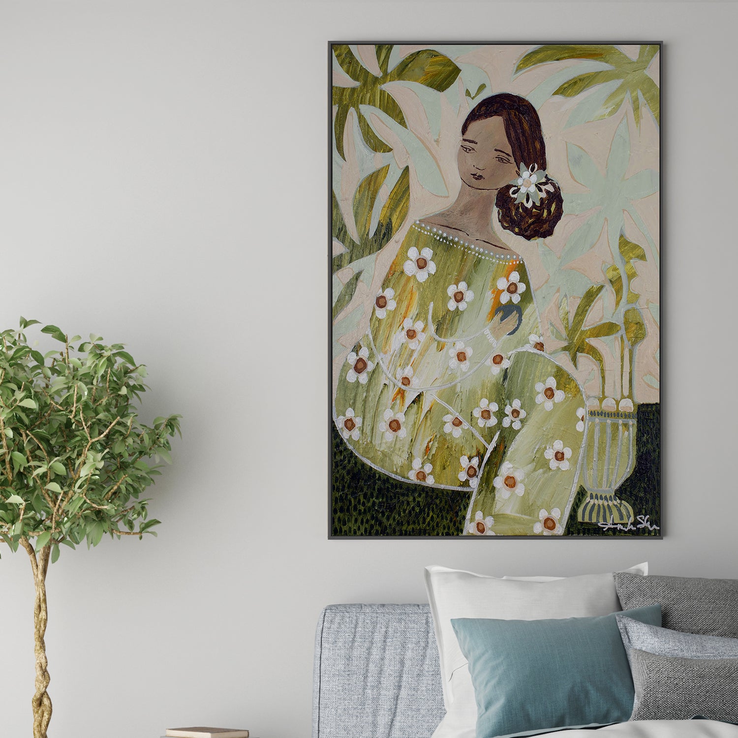 wall-art-print-canvas-poster-framed-Kiri, Matcha Tea , By Amanda Skye-2