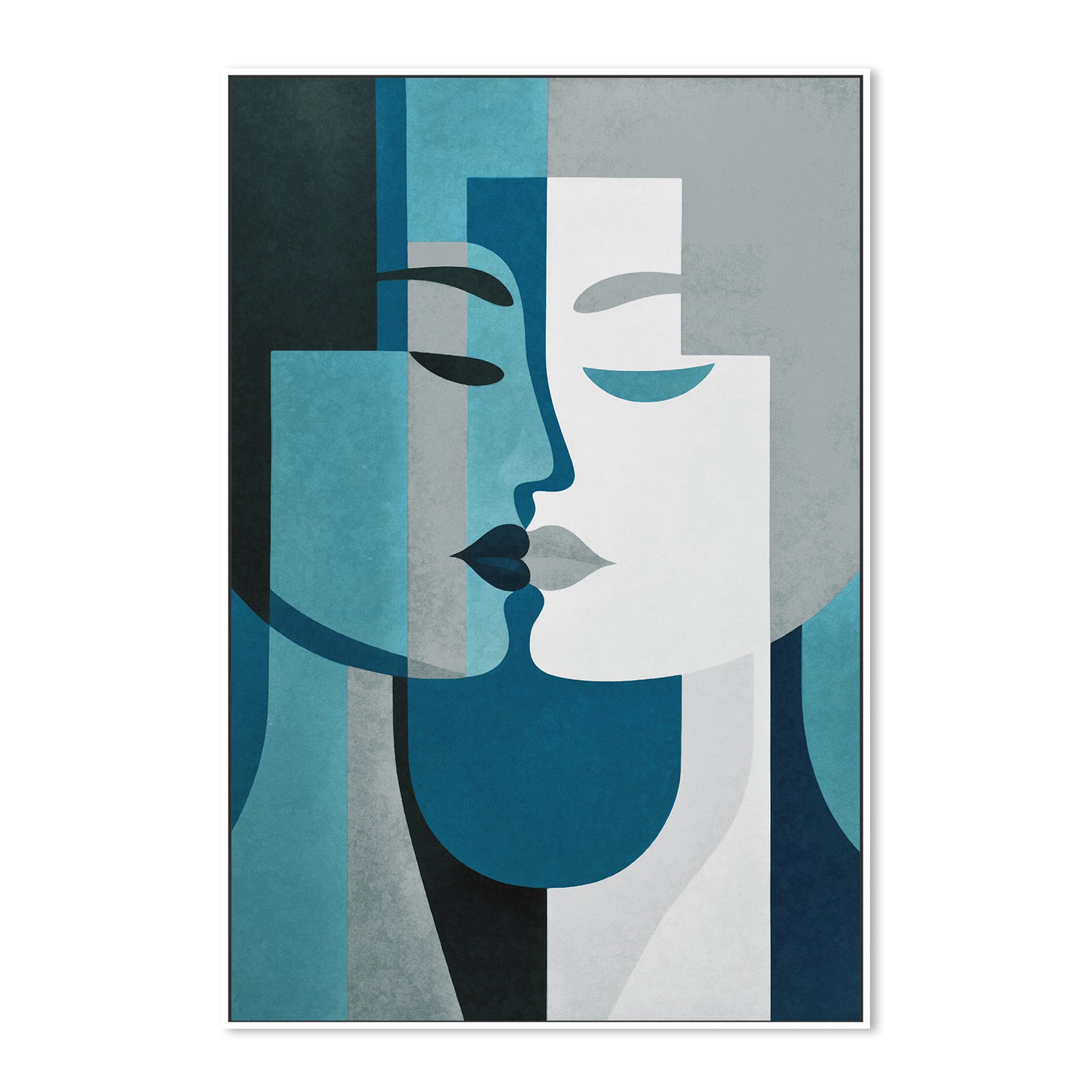 wall-art-print-canvas-poster-framed-Kiss Me Teal Grey-5