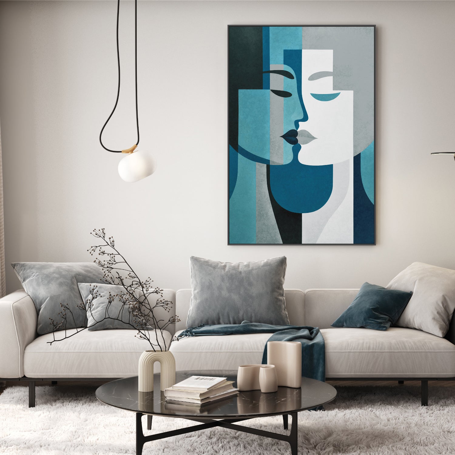 wall-art-print-canvas-poster-framed-Kiss Me Teal Grey-8