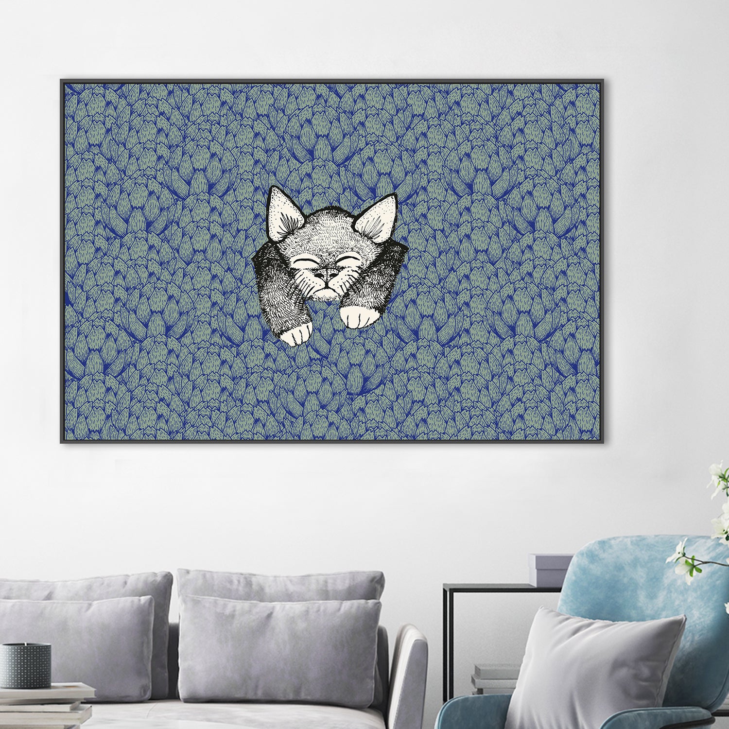 wall-art-print-canvas-poster-framed-Kitty-2