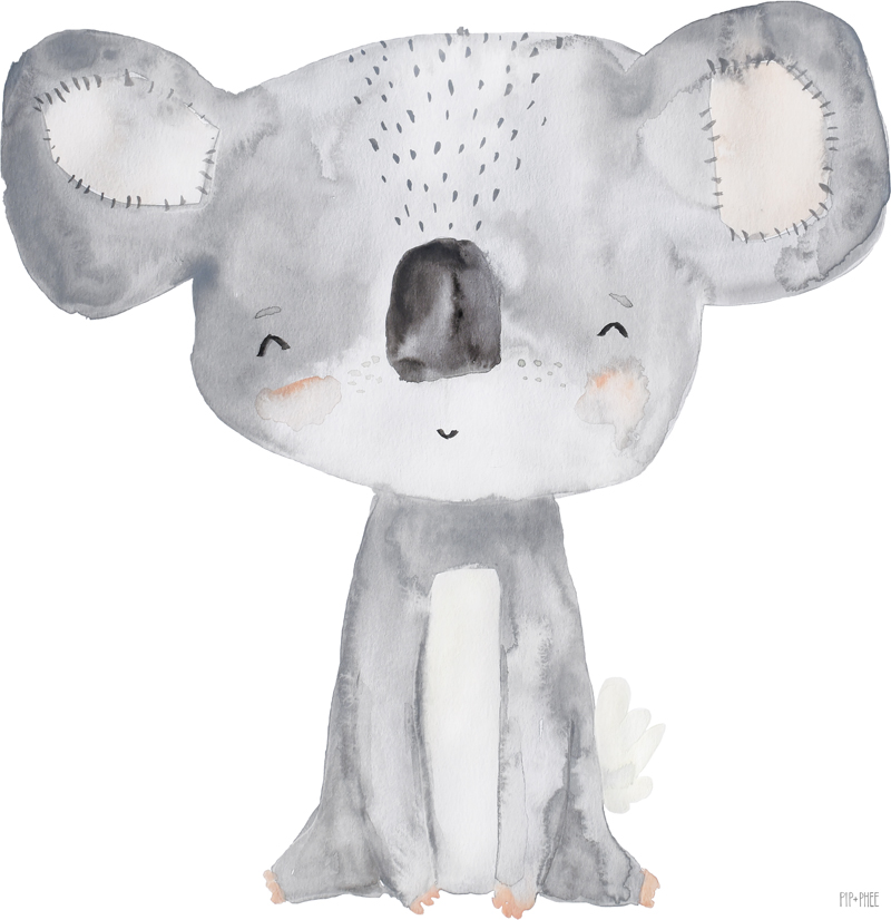 wall-art-print-canvas-poster-framed-Koala Critter Print White , By Pip and Phee-1