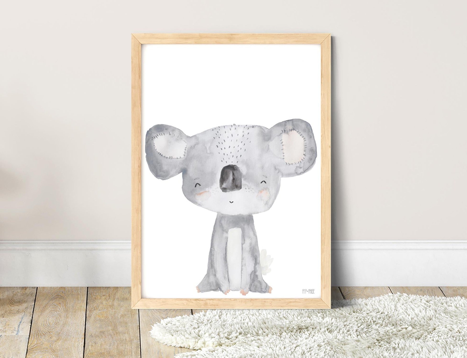 wall-art-print-canvas-poster-framed-Koala Critter Print White , By Pip and Phee-2
