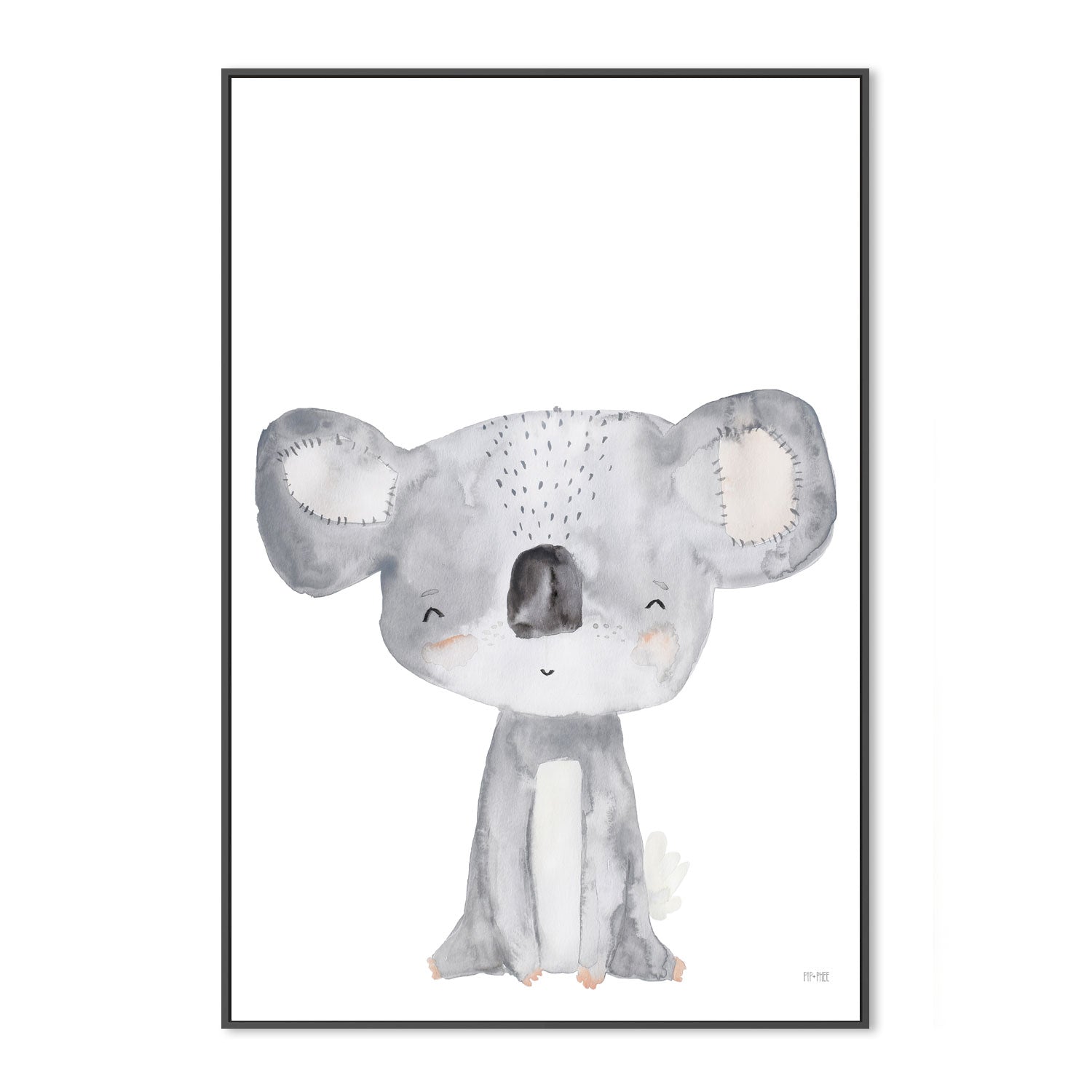 wall-art-print-canvas-poster-framed-Koala Critter Print White , By Pip and Phee-3