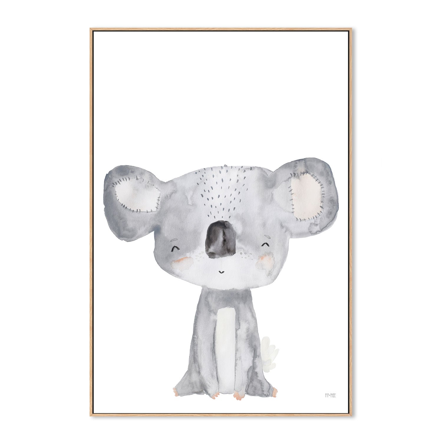 wall-art-print-canvas-poster-framed-Koala Critter Print White , By Pip and Phee-4