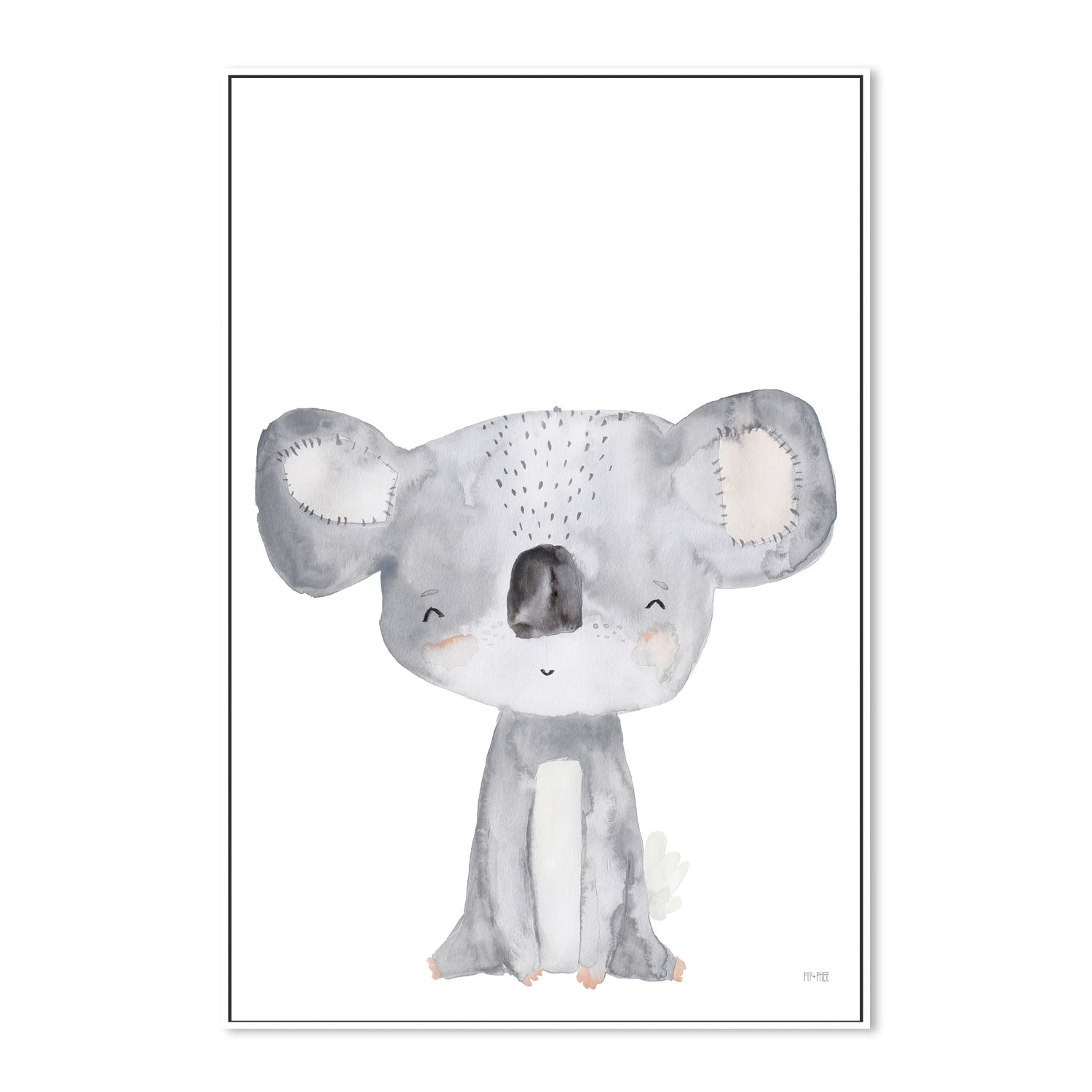 wall-art-print-canvas-poster-framed-Koala Critter Print White , By Pip and Phee-5