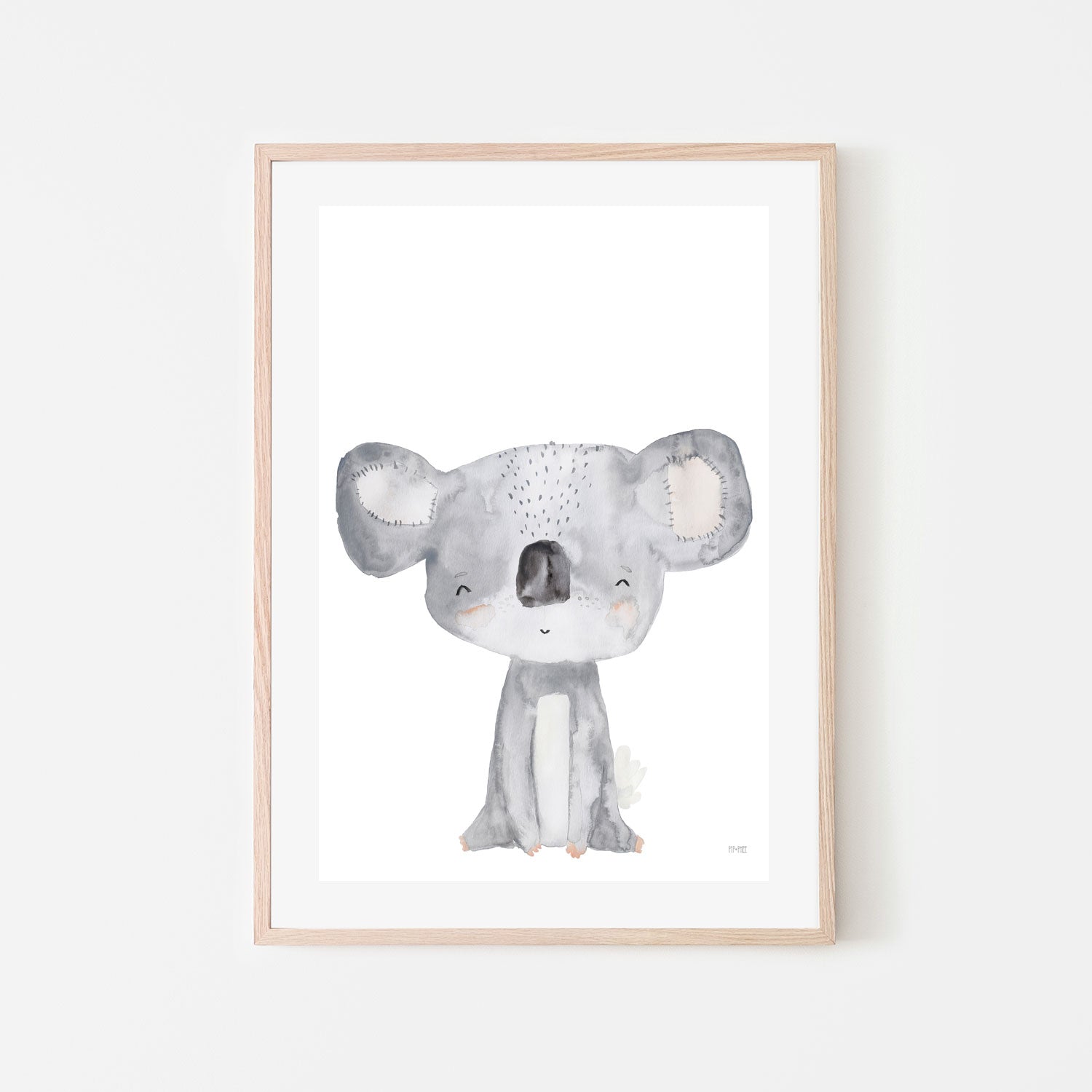 wall-art-print-canvas-poster-framed-Koala Critter Print White , By Pip and Phee-6