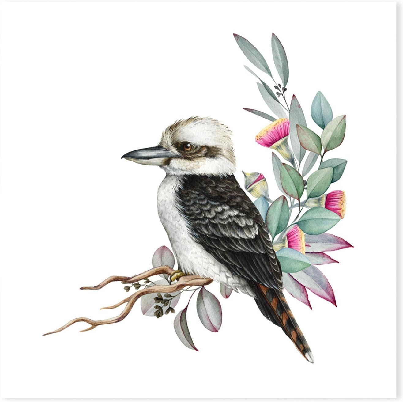 wall-art-print-canvas-poster-framed-Kookaburra In Watercolour-GIOIA-WALL-ART