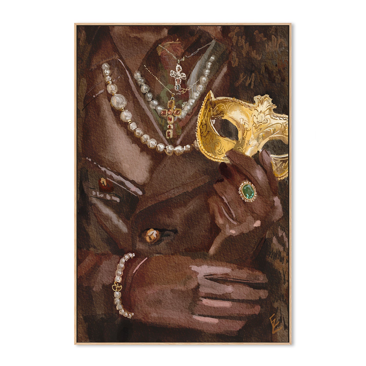 wall-art-print-canvas-poster-framed-La donna con le perle-4