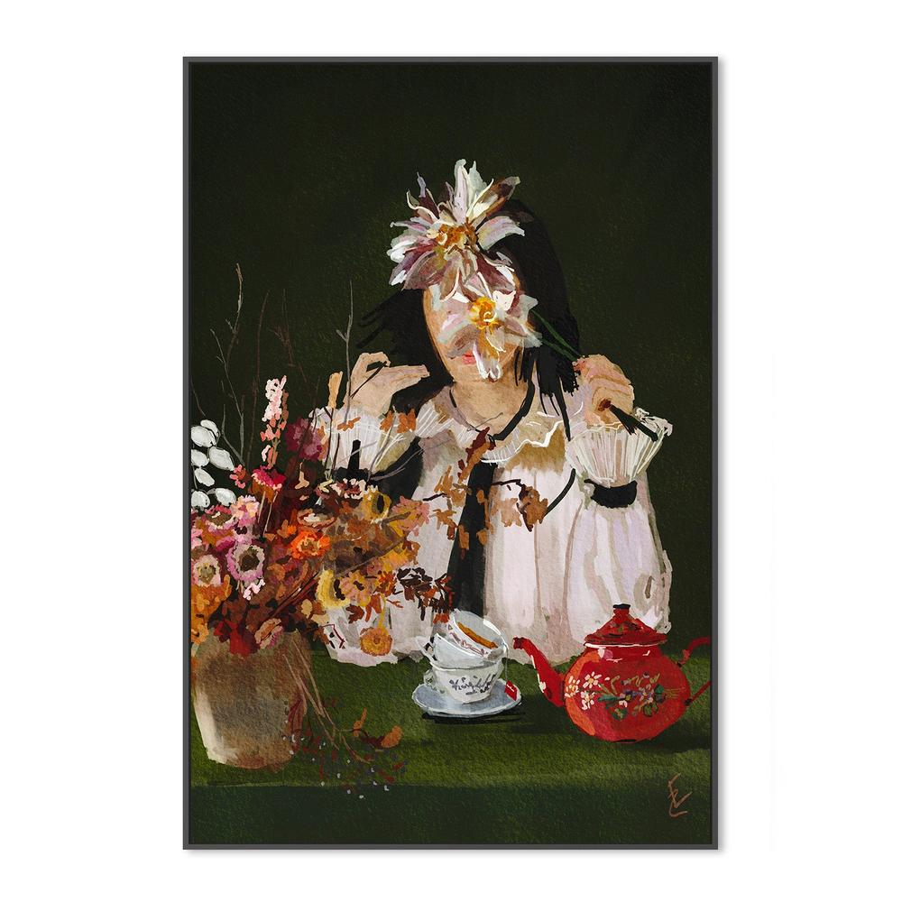 wall-art-print-canvas-poster-framed-lady with the red teapot-3