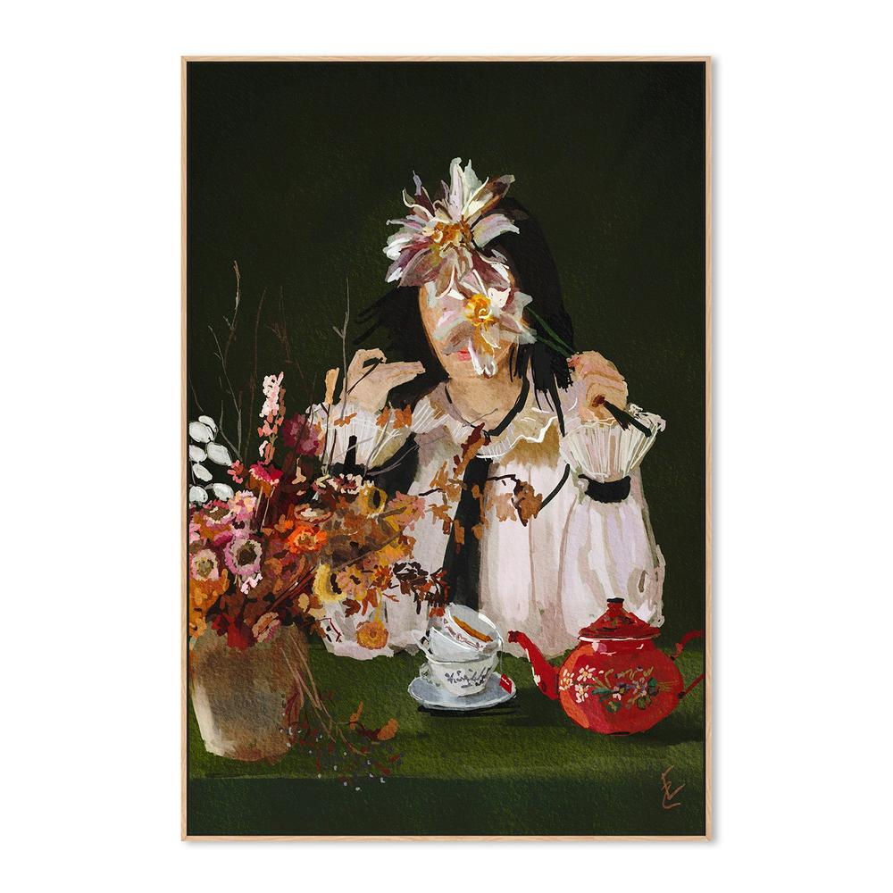 wall-art-print-canvas-poster-framed-lady with the red teapot-4