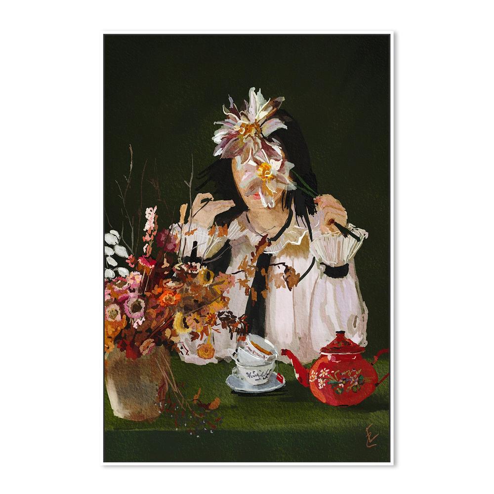 wall-art-print-canvas-poster-framed-lady with the red teapot-5