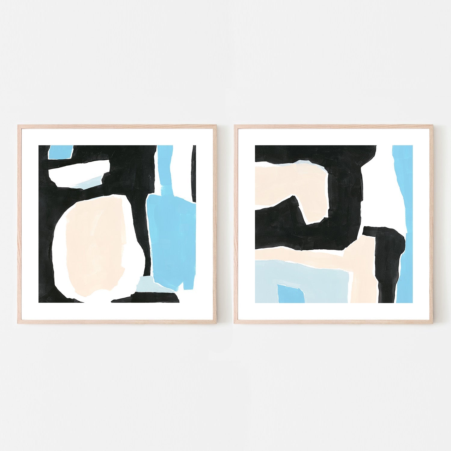 wall-art-print-canvas-poster-framed-Laila Abstract, Style A & B, Set Of 2 , By Megan Swartz-6