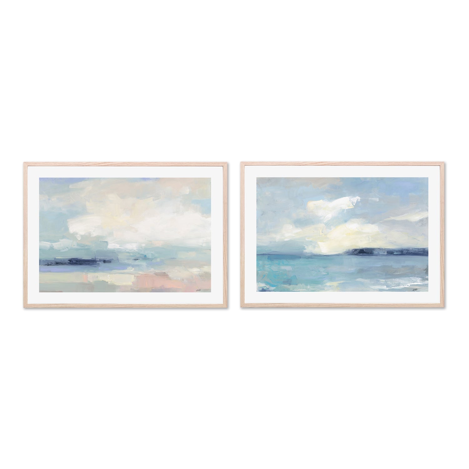 wall-art-print-canvas-poster-framed-Land Sky Water, Set of 2-by-Julia Purinton-Gioia Wall Art
