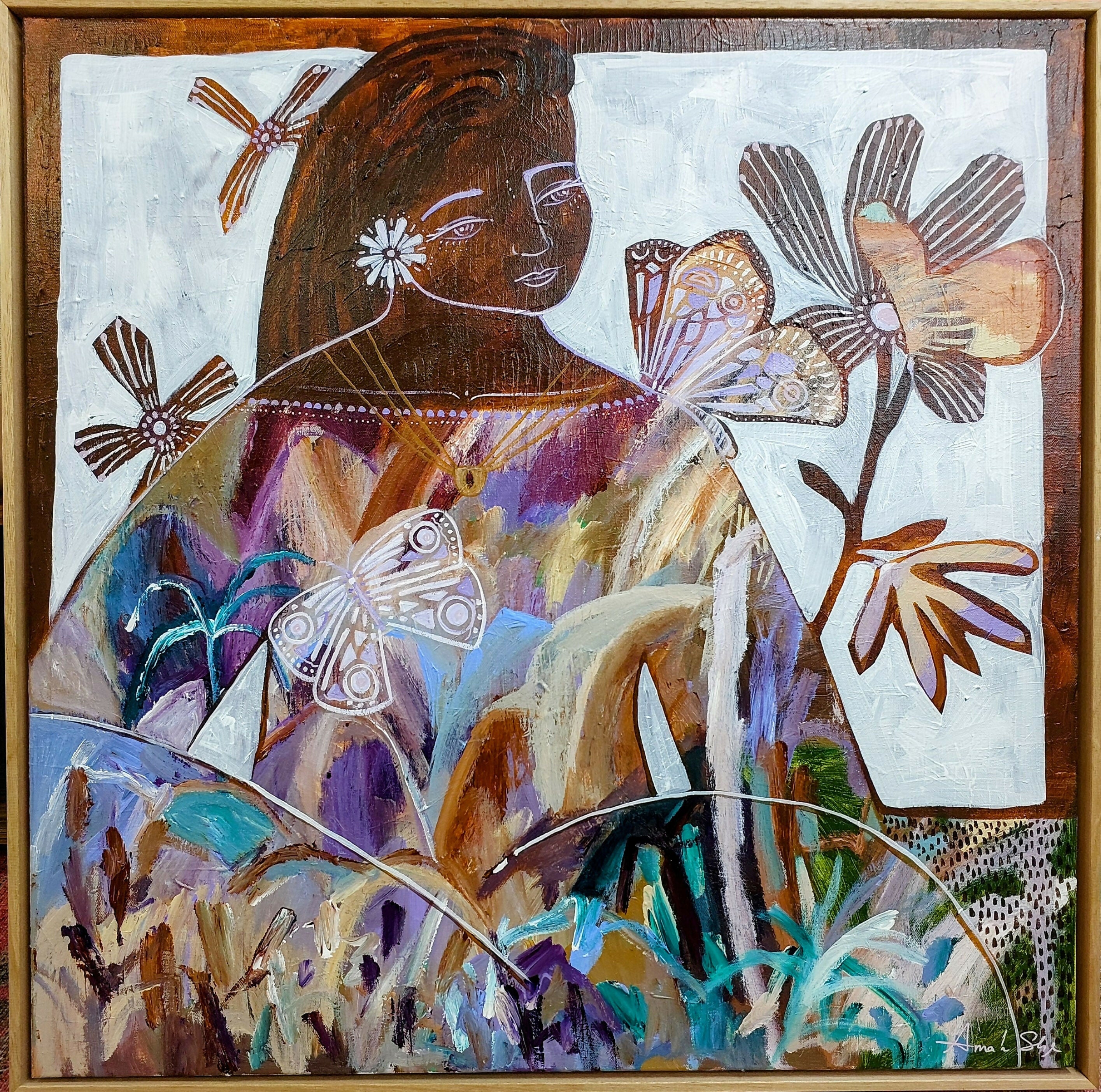 wall-art-print-canvas-poster-framed-Lauren - Amongest the Butterflies , By Amanda Skye-1