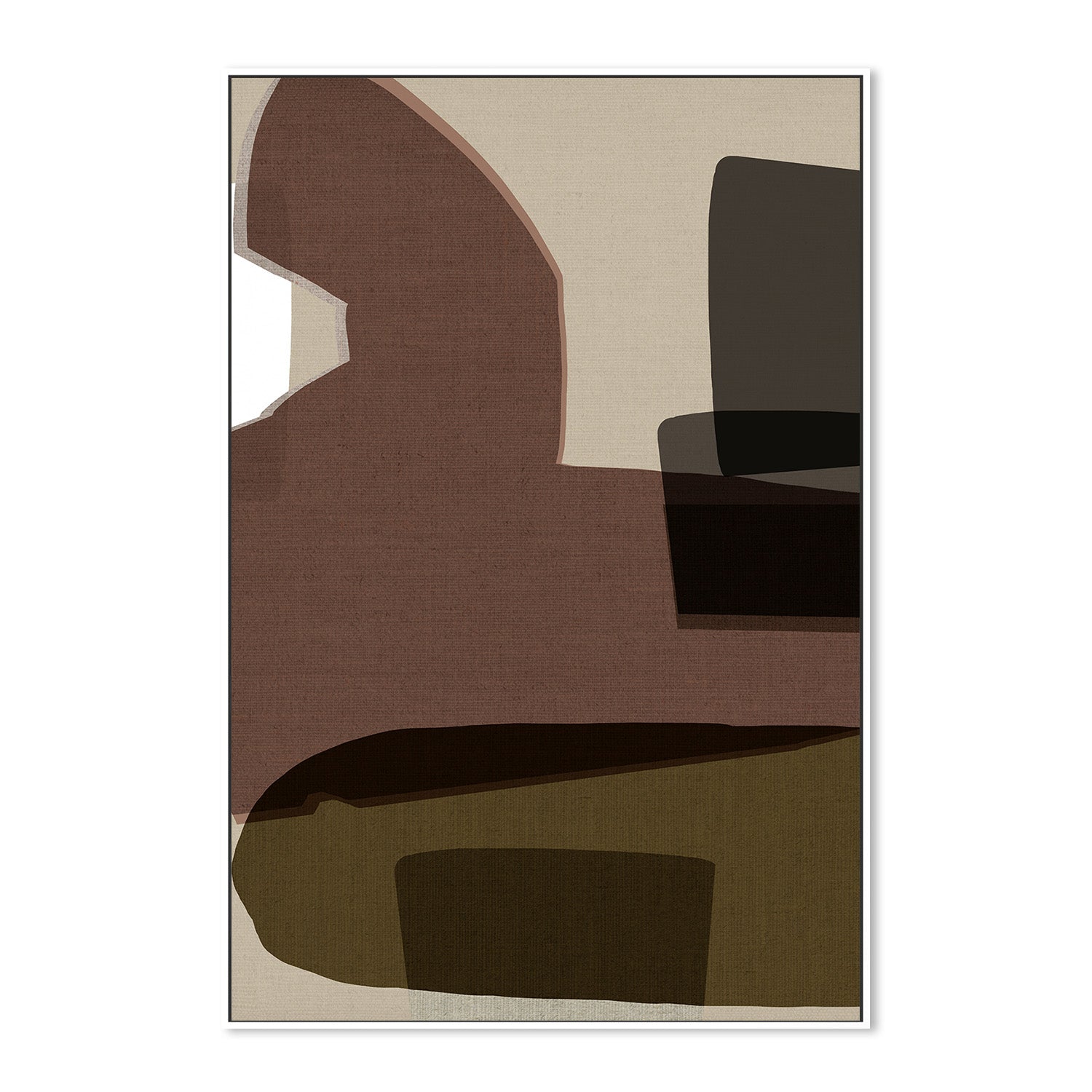 wall-art-print-canvas-poster-framed-Layered Geometric Shapes And Earthy Tones-5