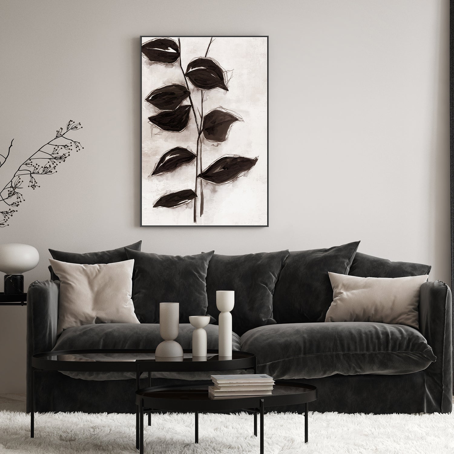 wall-art-print-canvas-poster-framed-Leaves, Style A , By Eva Watts-7