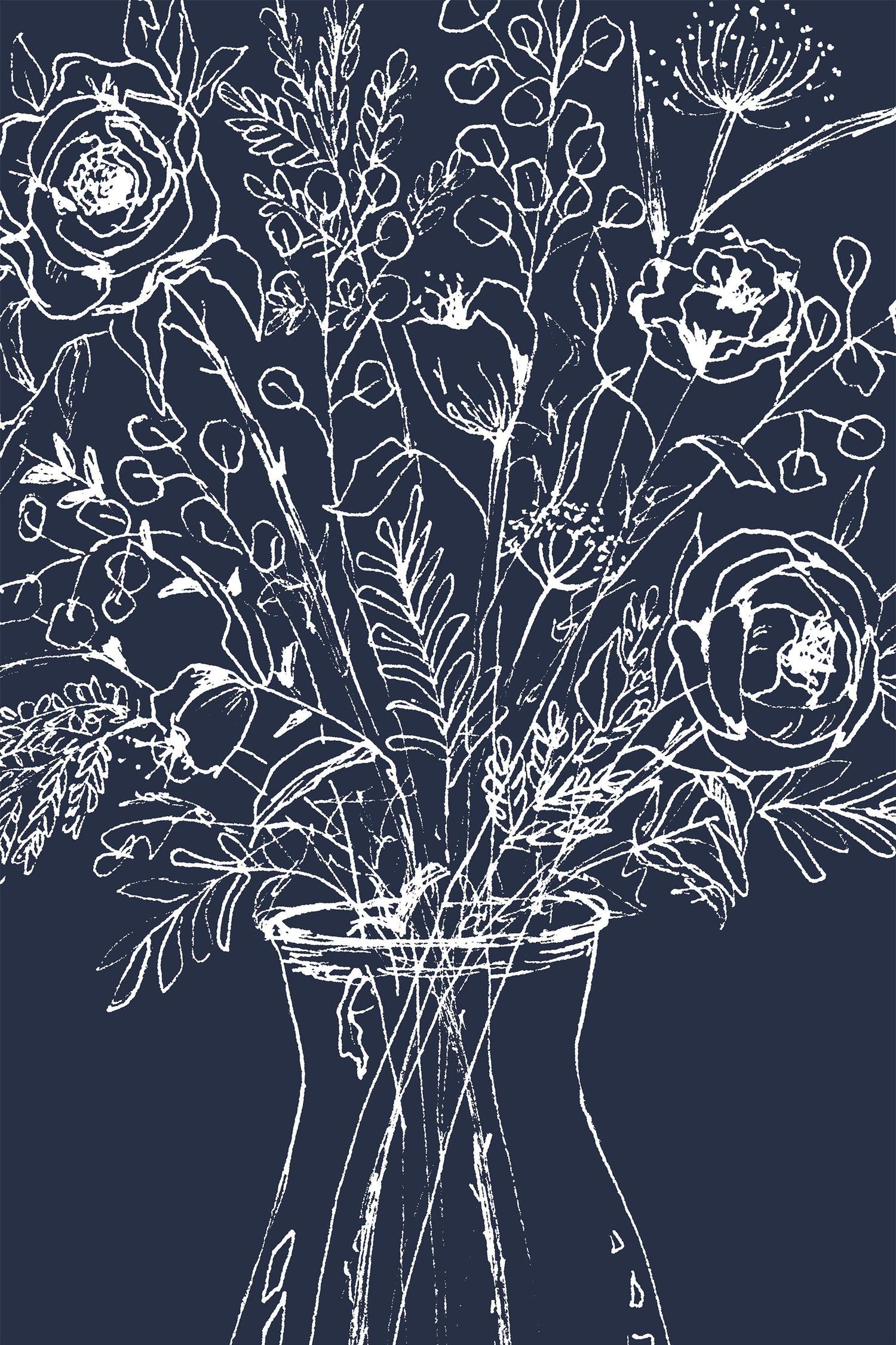 wall-art-print-canvas-poster-framed-leaves+flowers-1