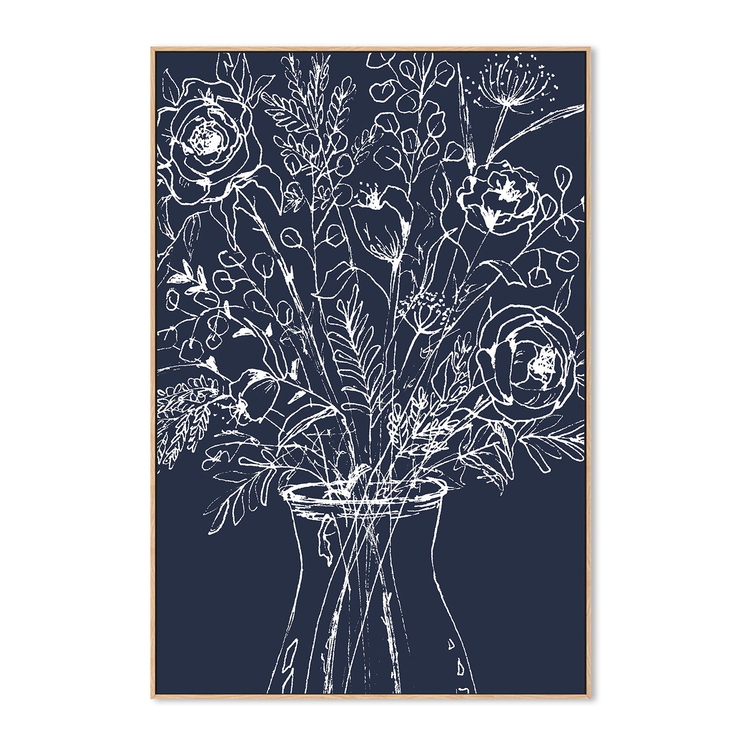 wall-art-print-canvas-poster-framed-leaves+flowers-4