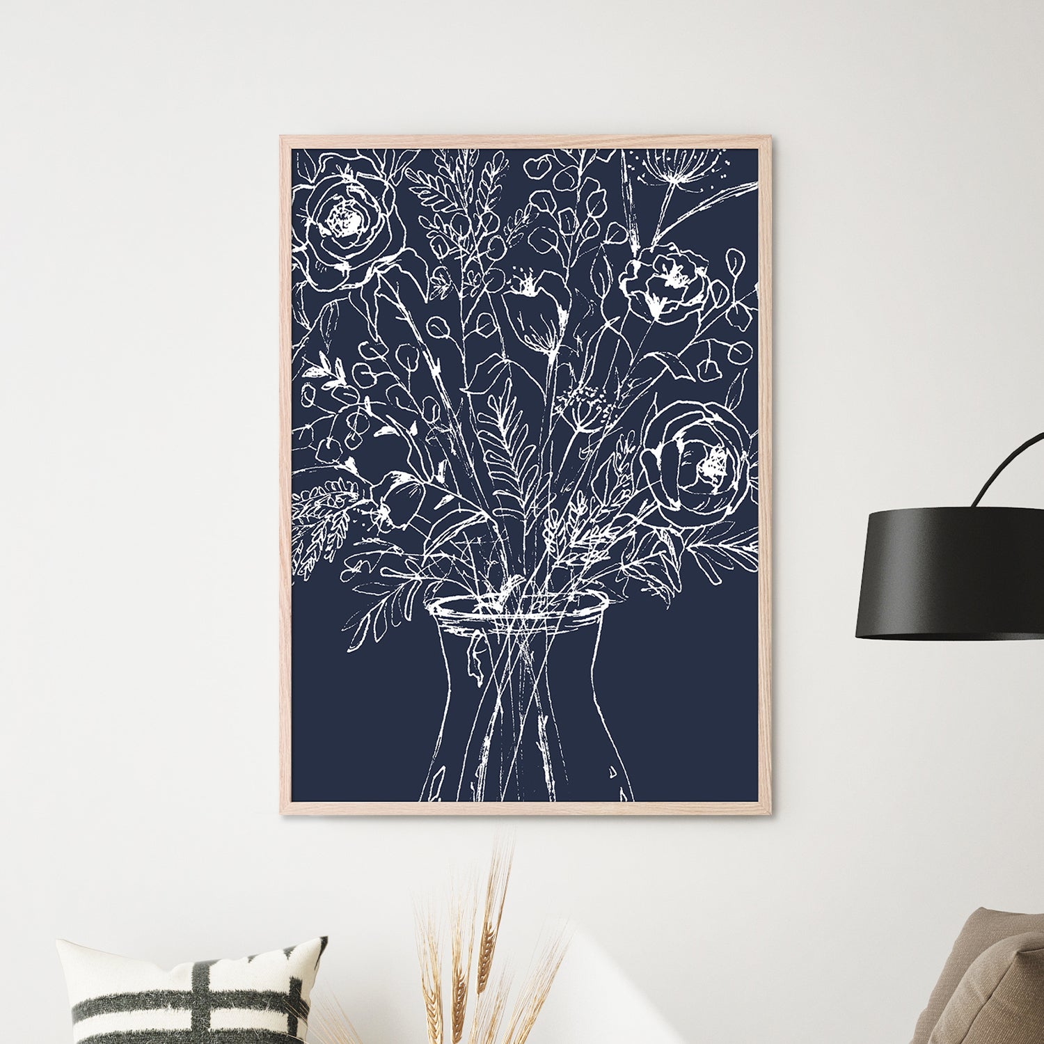 wall-art-print-canvas-poster-framed-leaves+flowers-7