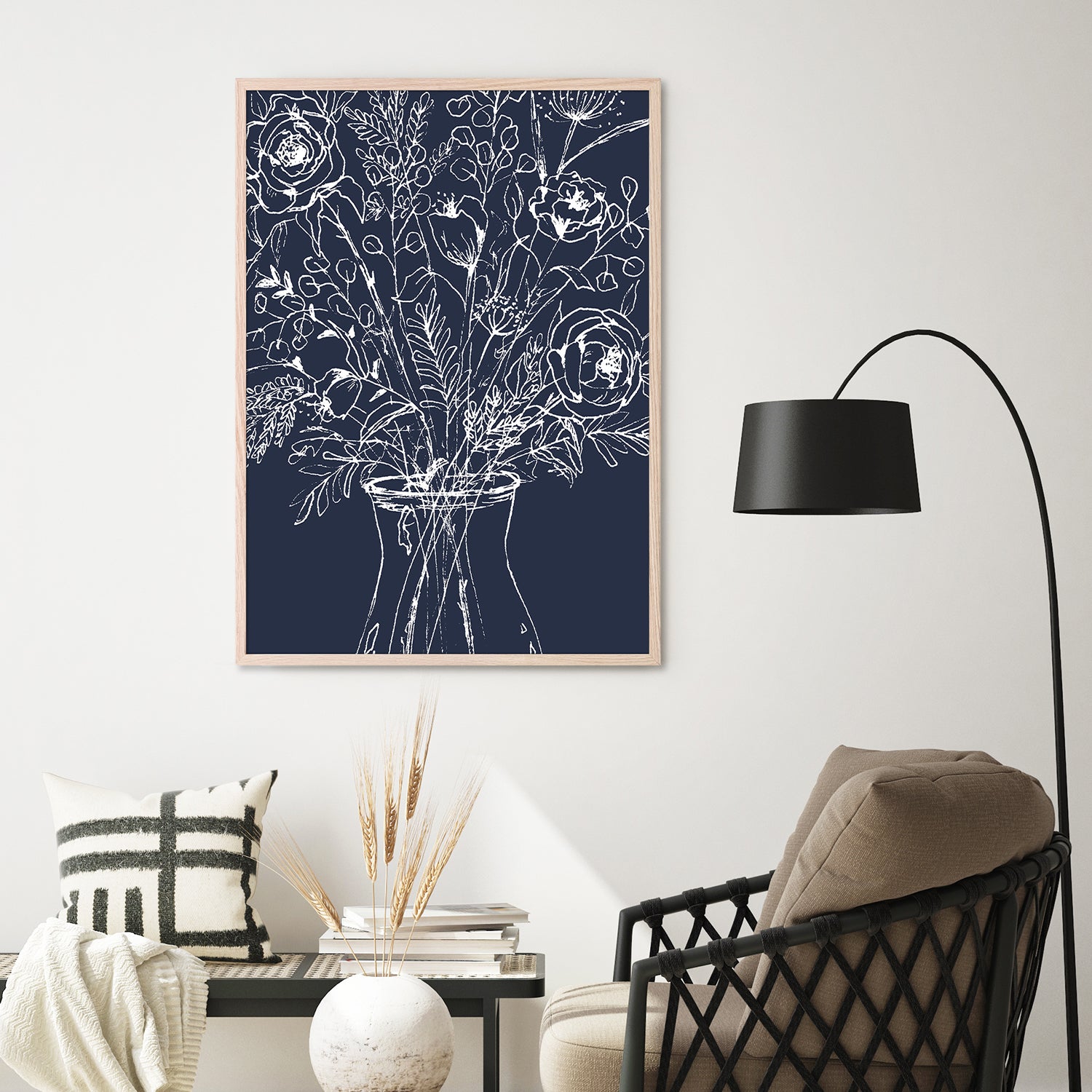 wall-art-print-canvas-poster-framed-leaves+flowers-8