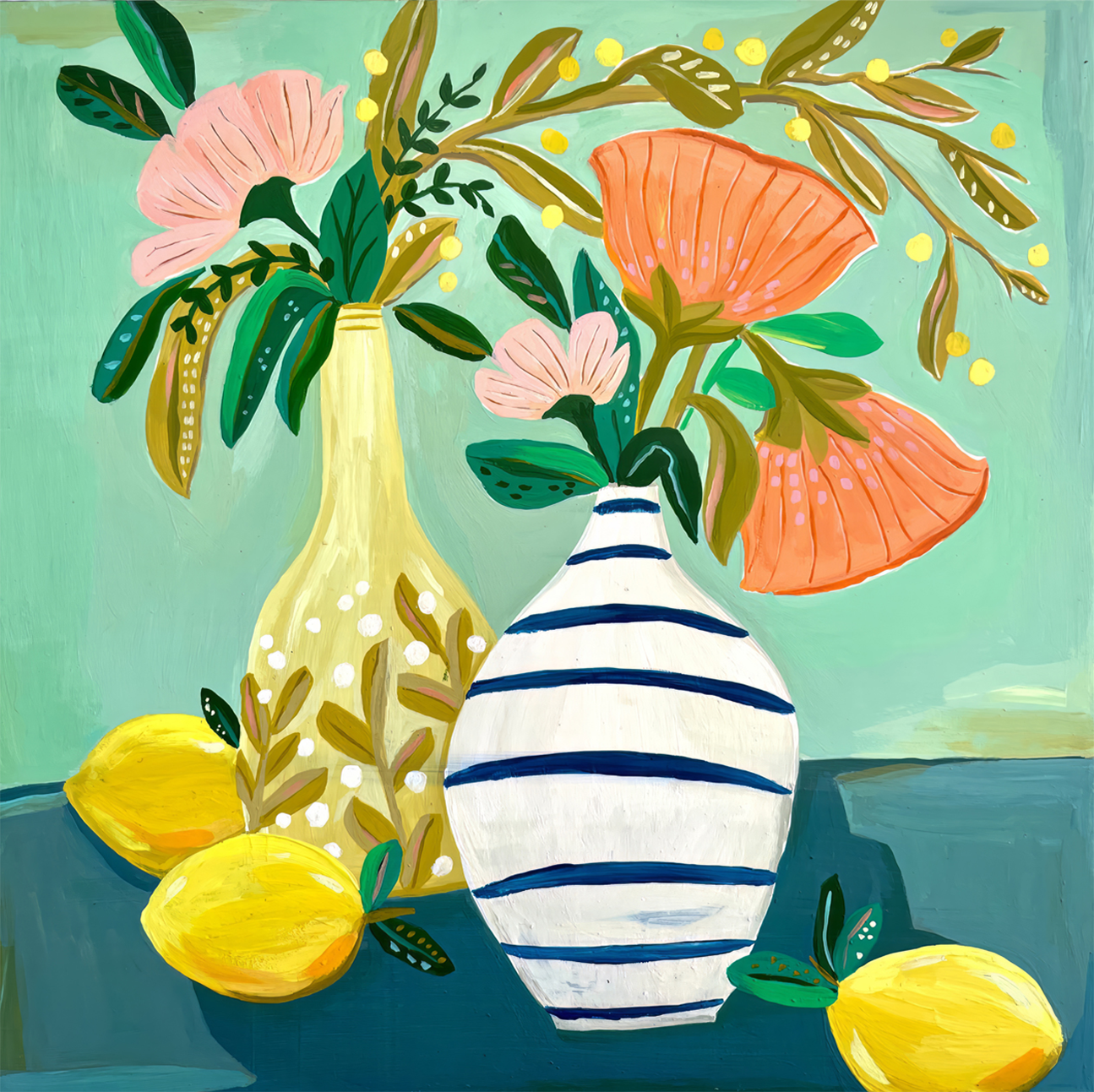wall-art-print-canvas-poster-framed-Lemons And Blooms , By Kelly Angelovic-1
