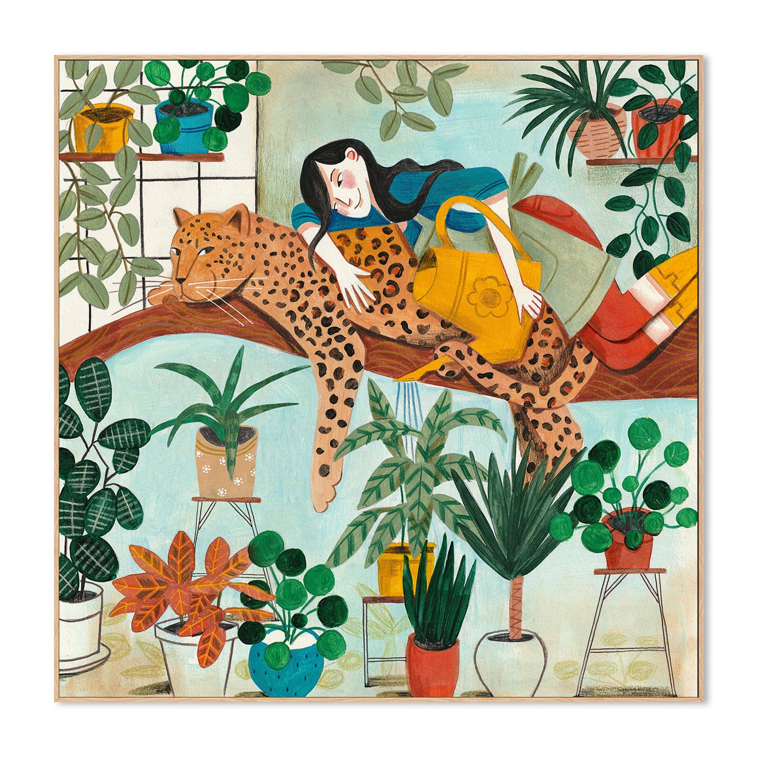 wall-art-print-canvas-poster-framed-Leopard and gardening-4