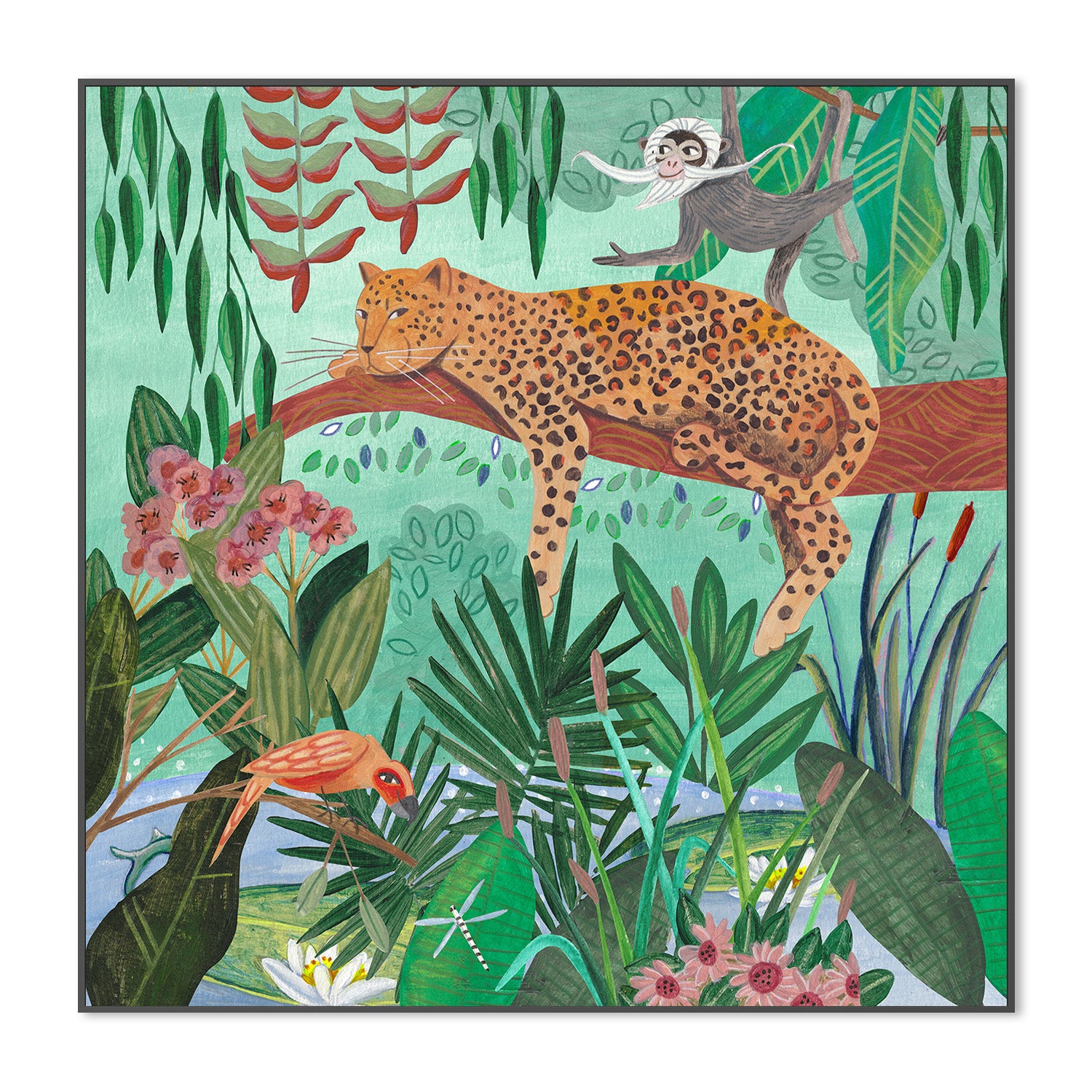 wall-art-print-canvas-poster-framed-Leopard in the jungle-3