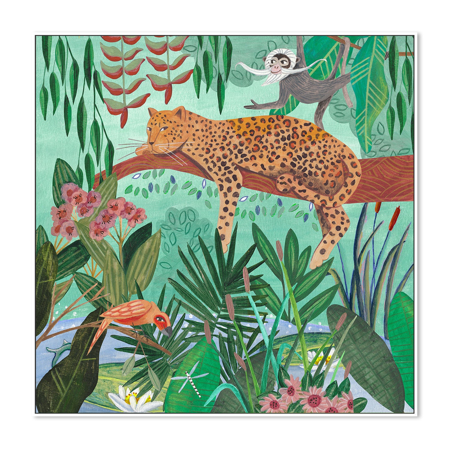 wall-art-print-canvas-poster-framed-Leopard in the jungle-5